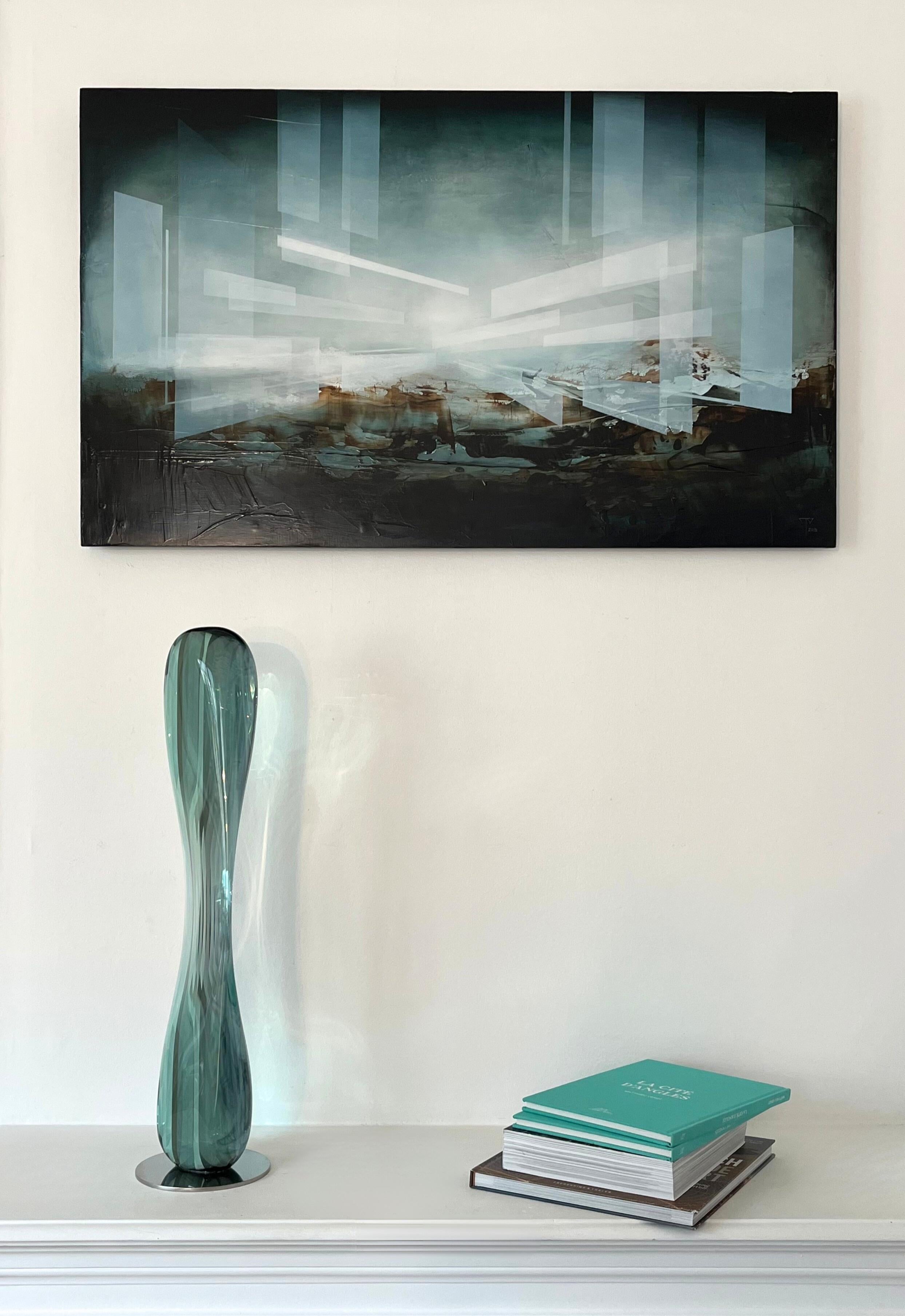 M.160201 by Toshio Iezumi - Glass, Vertical abstract sculpture For Sale 8