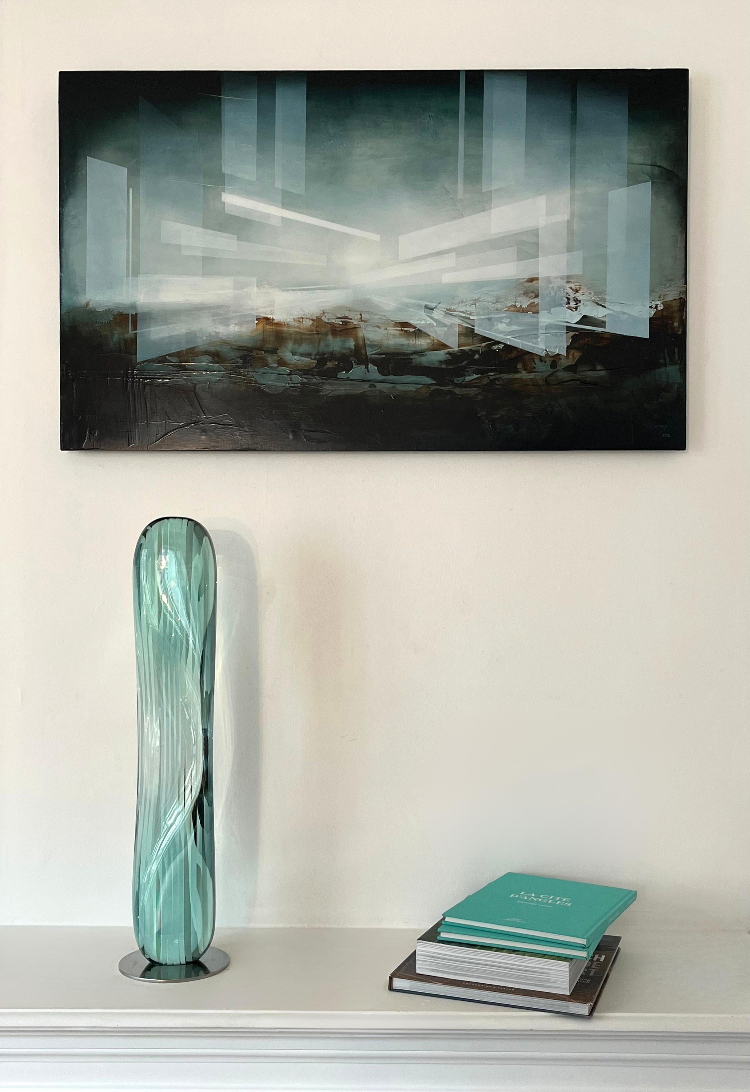 M.160201 by Toshio Iezumi - Glass, Vertical abstract sculpture For Sale 9