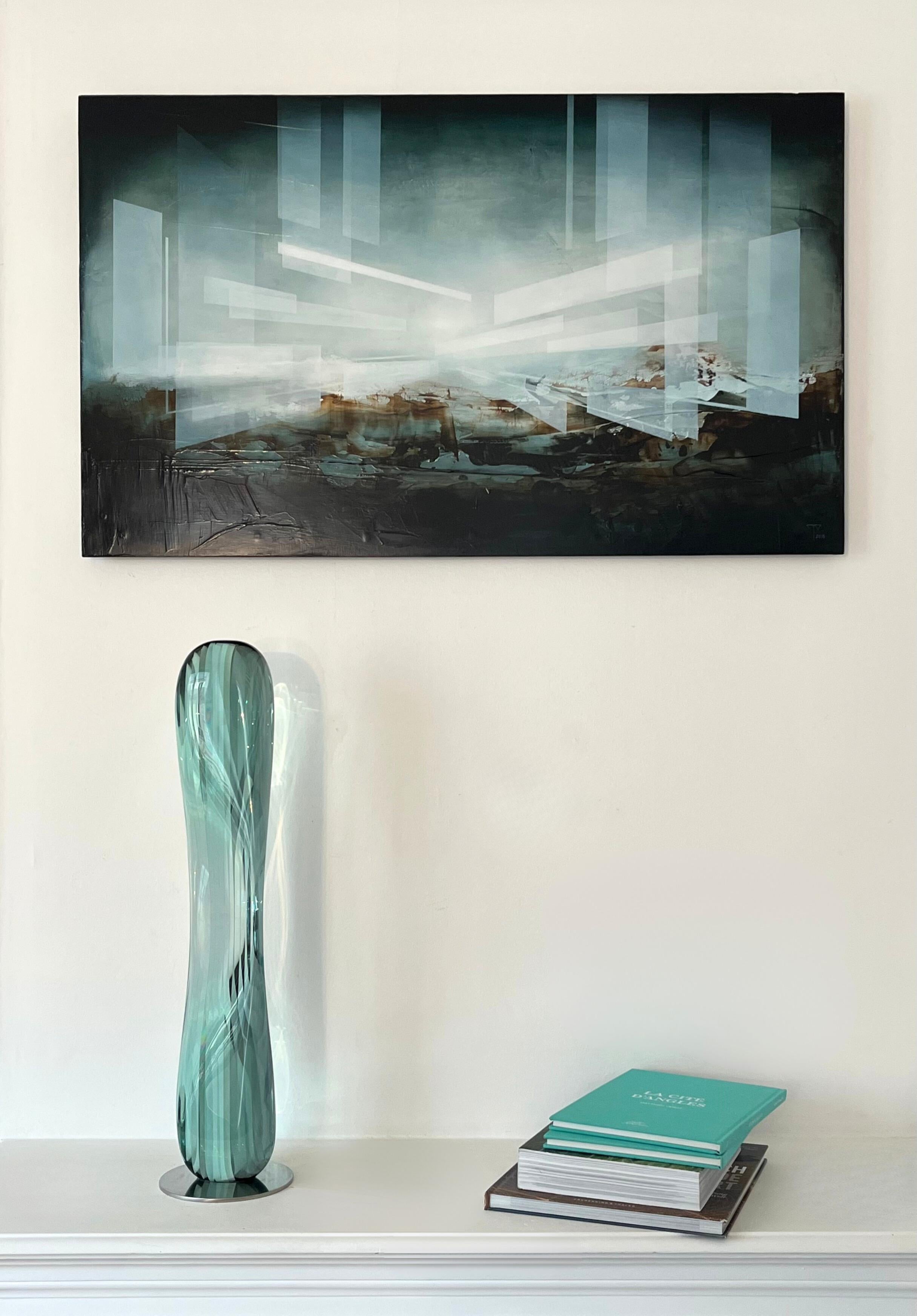 M.160201 by Toshio Iezumi - Glass, Vertical abstract sculpture For Sale 10