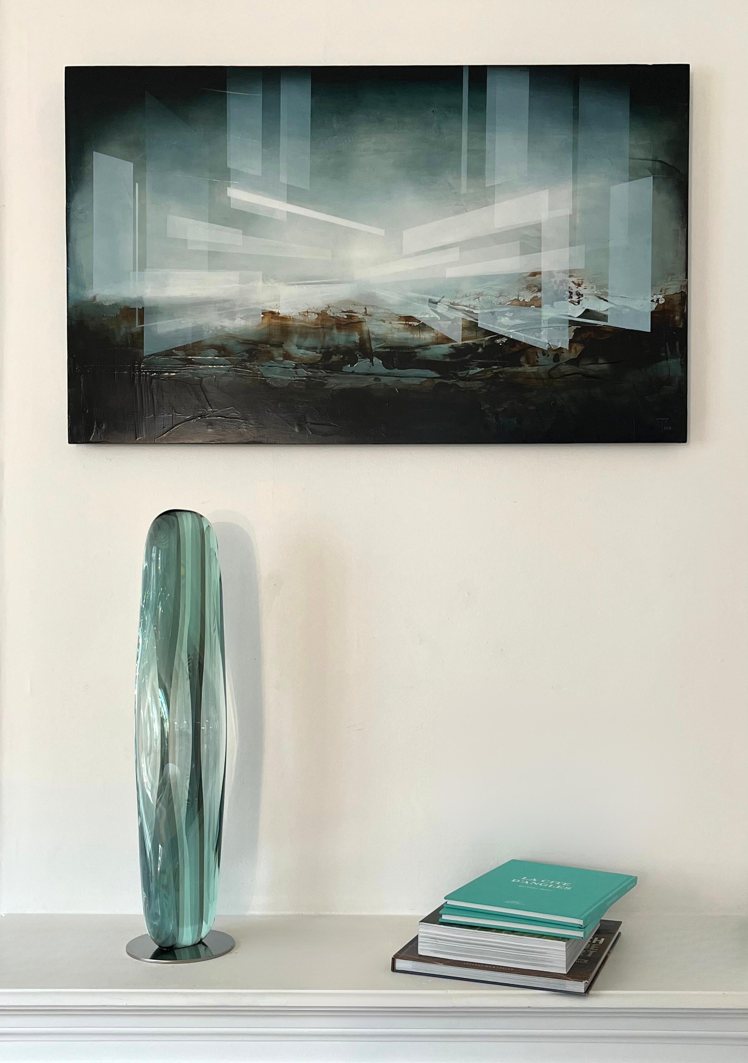 M.160201 by Toshio Iezumi - Glass, Vertical abstract sculpture For Sale 11