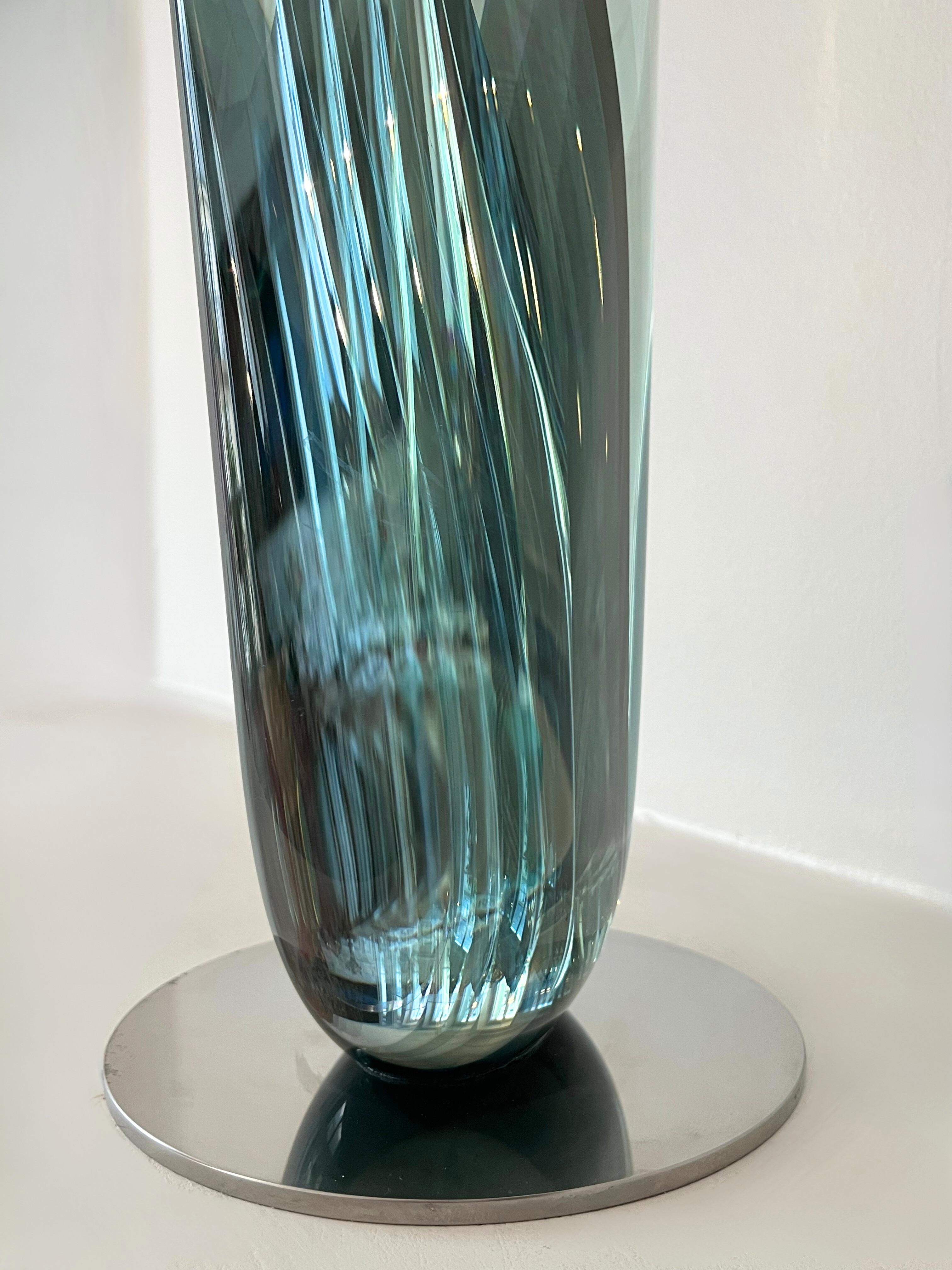 M.160201 by Toshio Iezumi - Glass, Vertical abstract sculpture For Sale 15