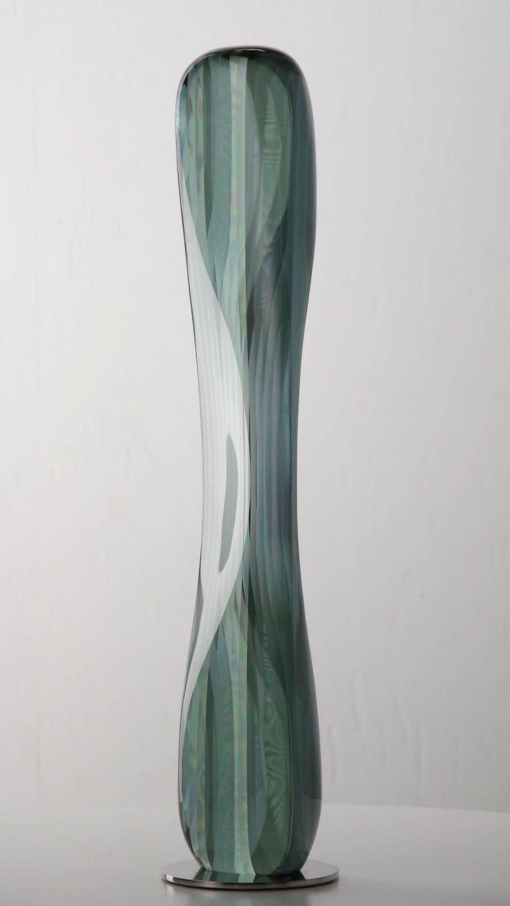 M.160201 by Toshio Iezumi - Glass, Vertical abstract sculpture For Sale 1
