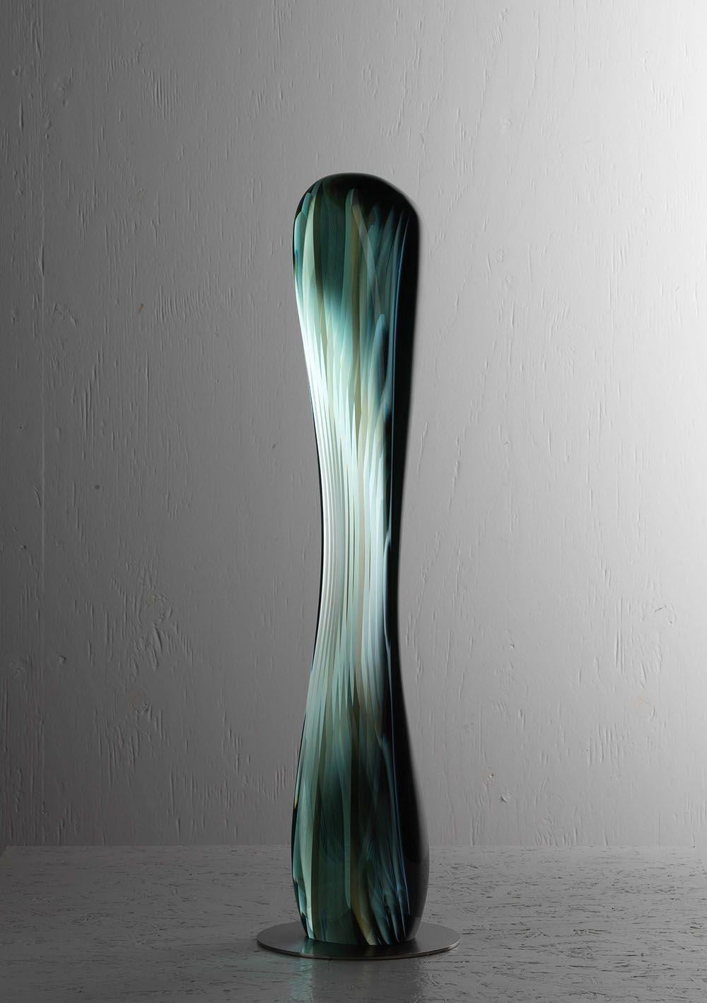 M.160201 by Toshio Iezumi - Glass, Vertical abstract sculpture For Sale 2
