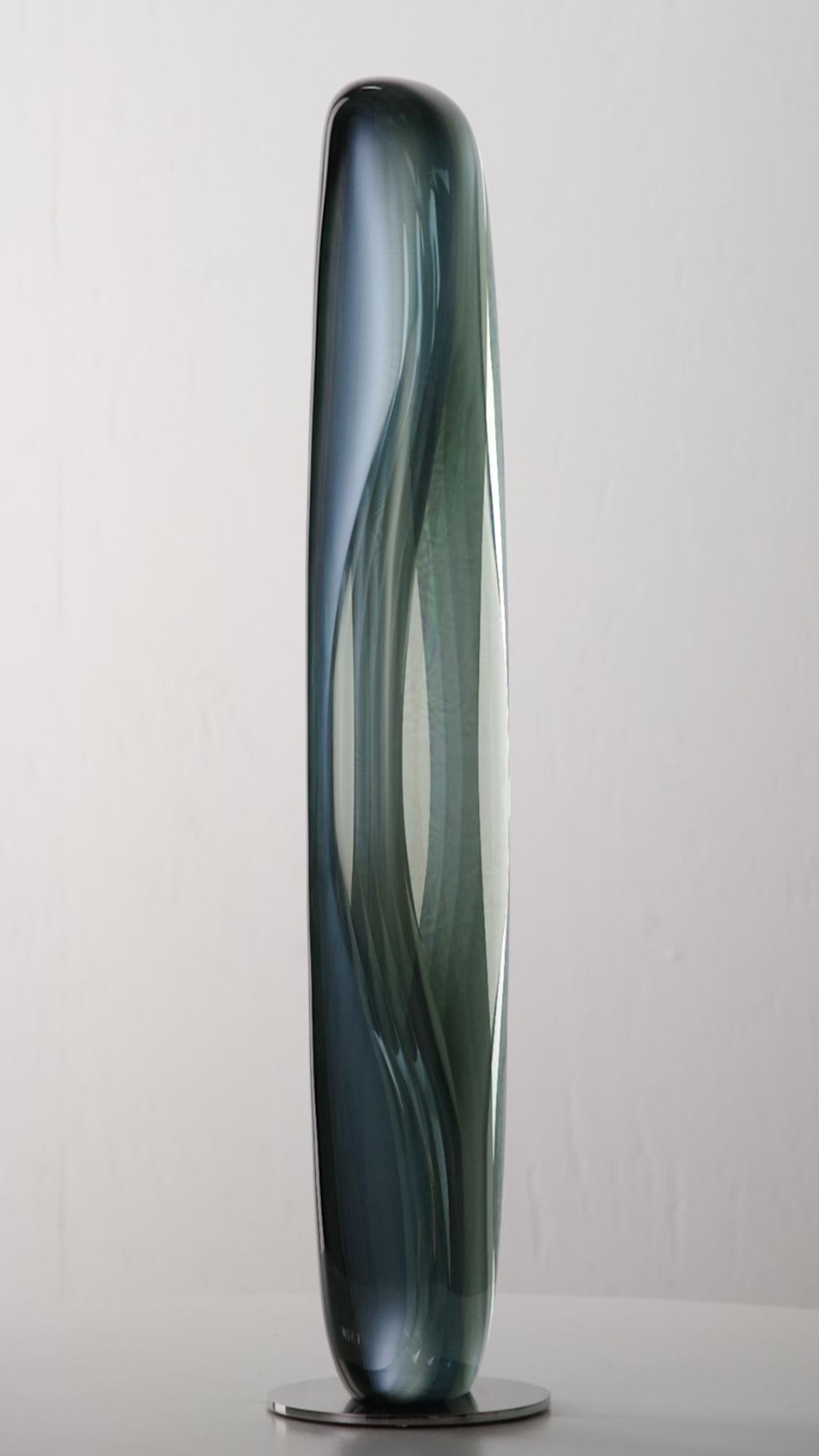 M.160201 by Toshio Iezumi - Glass, Vertical abstract sculpture For Sale 3
