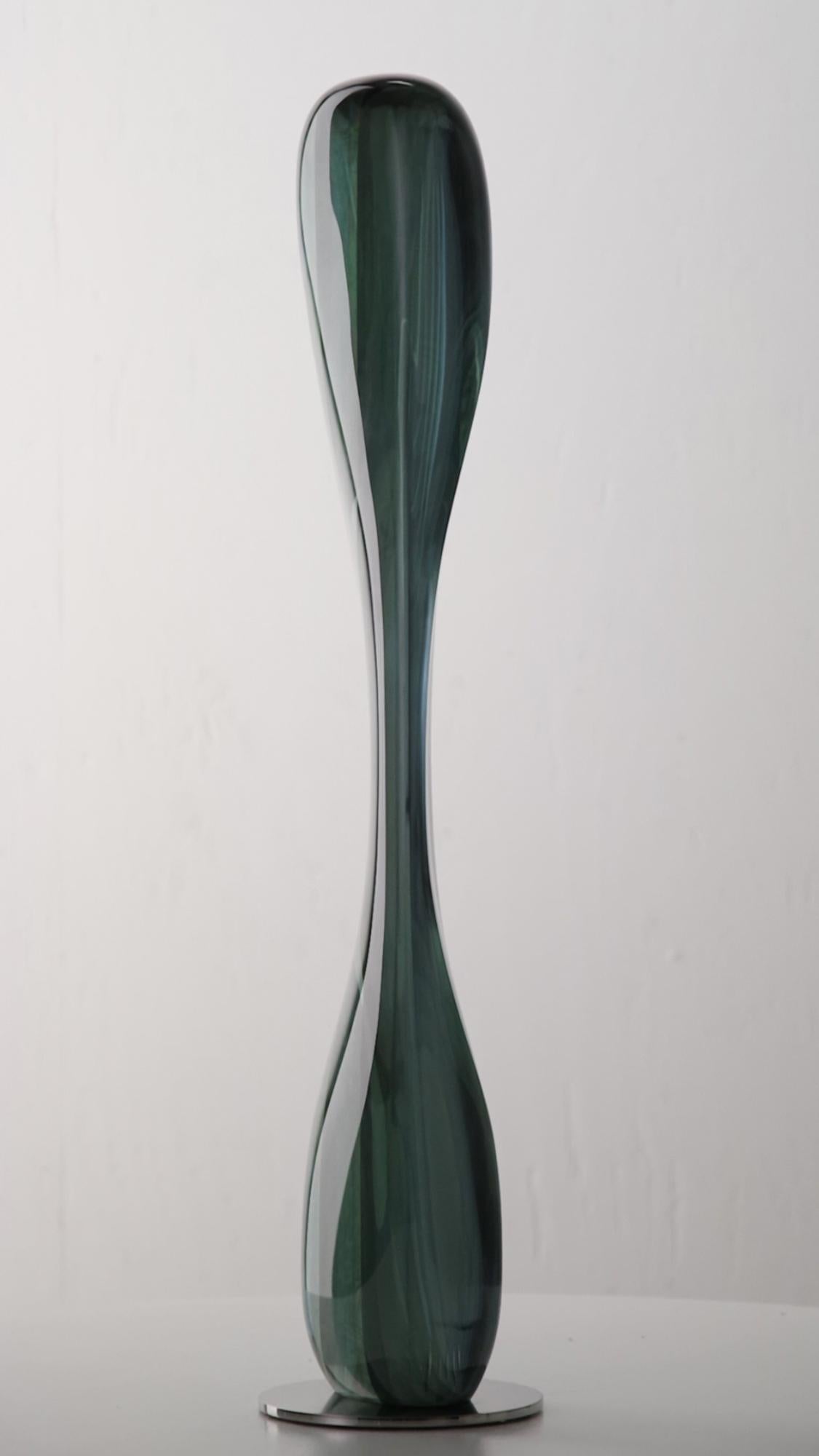 M.160201 by Toshio Iezumi - Glass, Vertical abstract sculpture For Sale 5