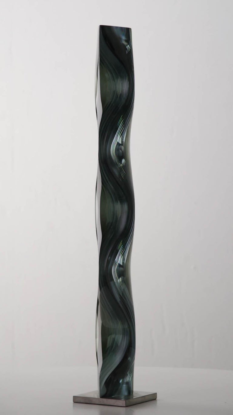 M.180501 by Toshio Iezumi - Glass, Vertical abstract sculpture, column / totem For Sale 1