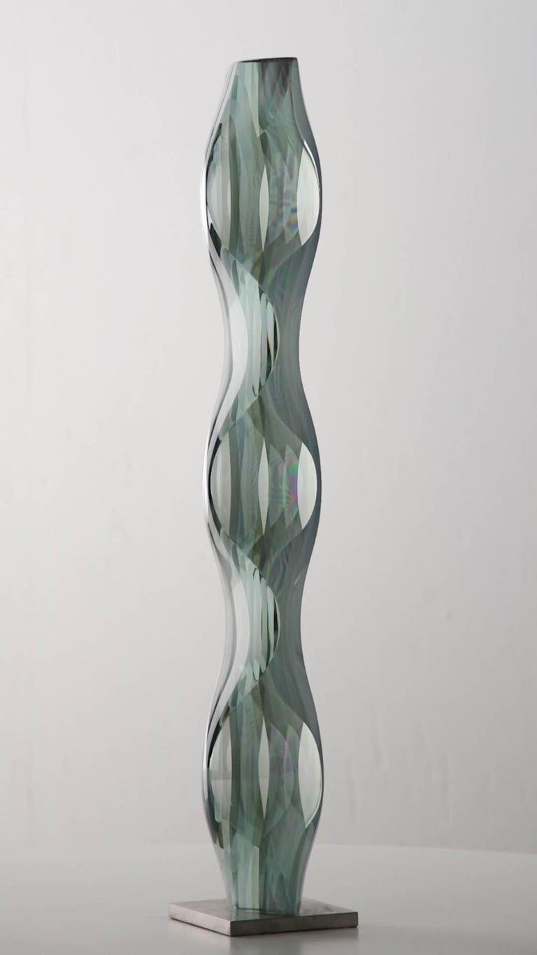 M.180501 by Toshio Iezumi - Glass, Vertical abstract sculpture, column / totem For Sale 2