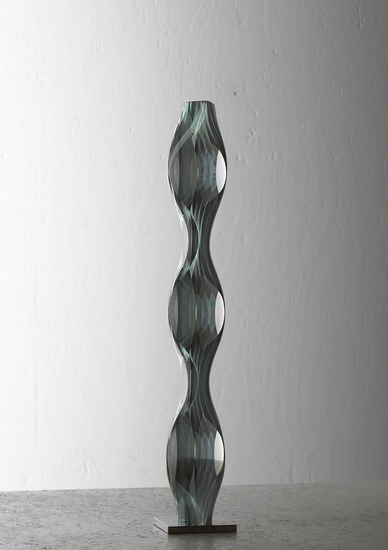 M.180501 by Toshio Iezumi - Glass, Vertical abstract sculpture, column / totem For Sale 3