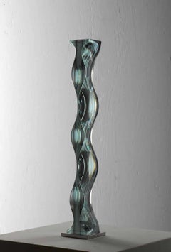 M.180601 by Toshio Iezumi - Contemporary Glass Sculpture, Twisted Column
