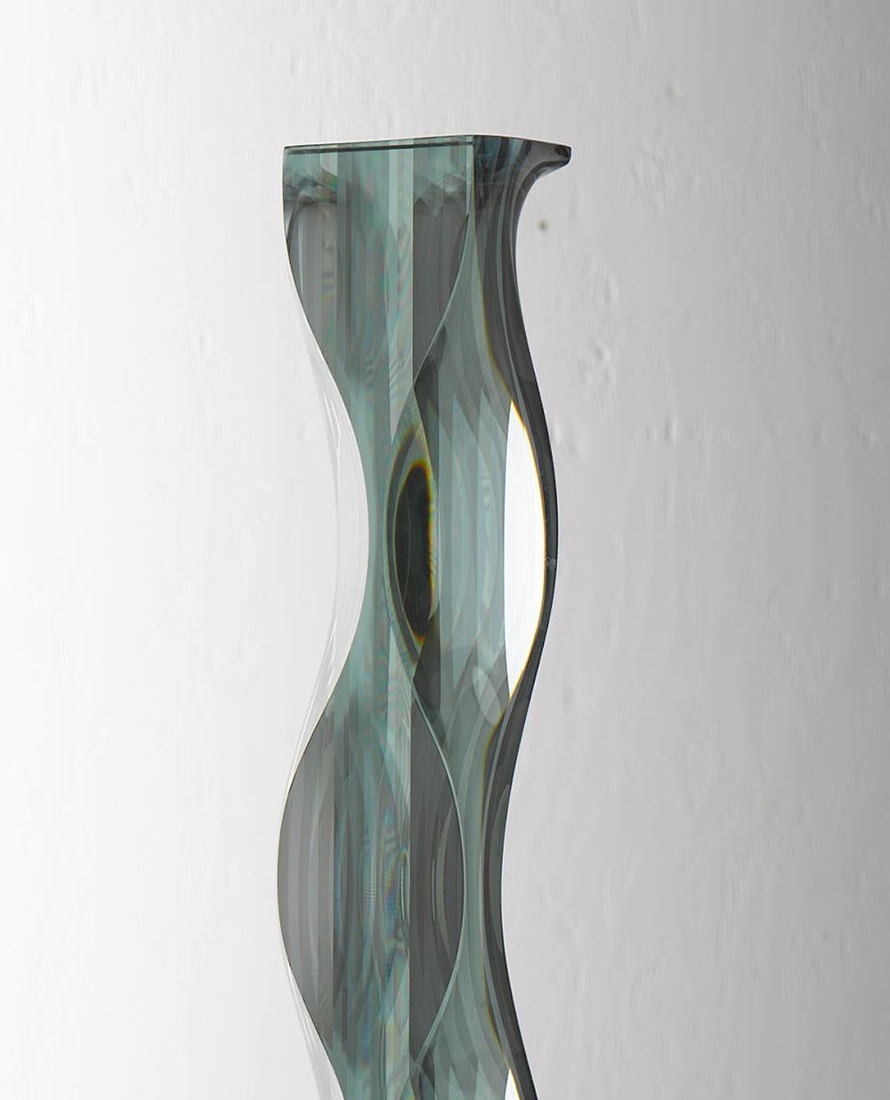 M.180603 by Toshio Iezumi - Contemporary glass sculpture, green, abstract For Sale 1
