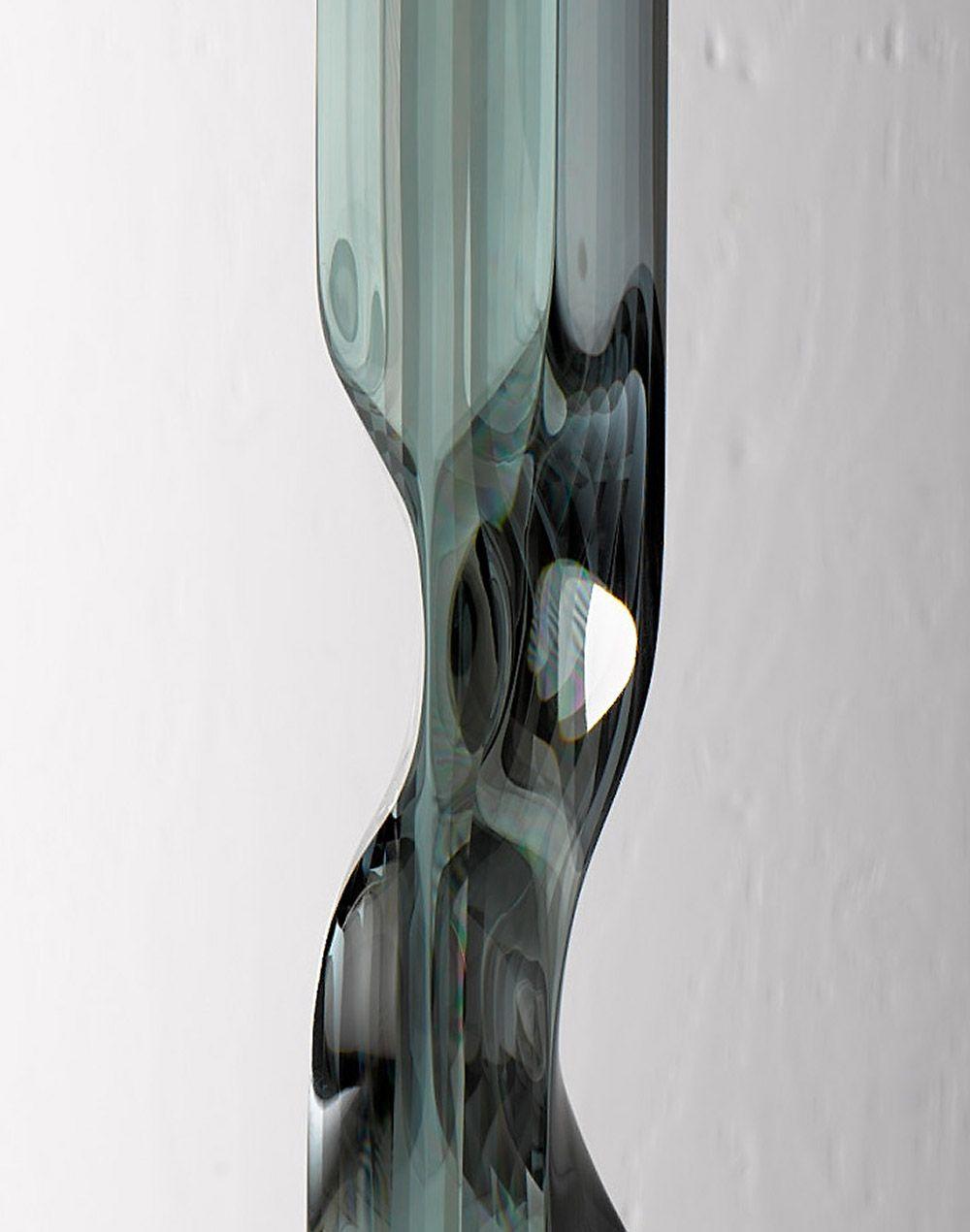 M.180702 by Toshio Iezumi - Glass, Vertical abstract sculpture For Sale 4