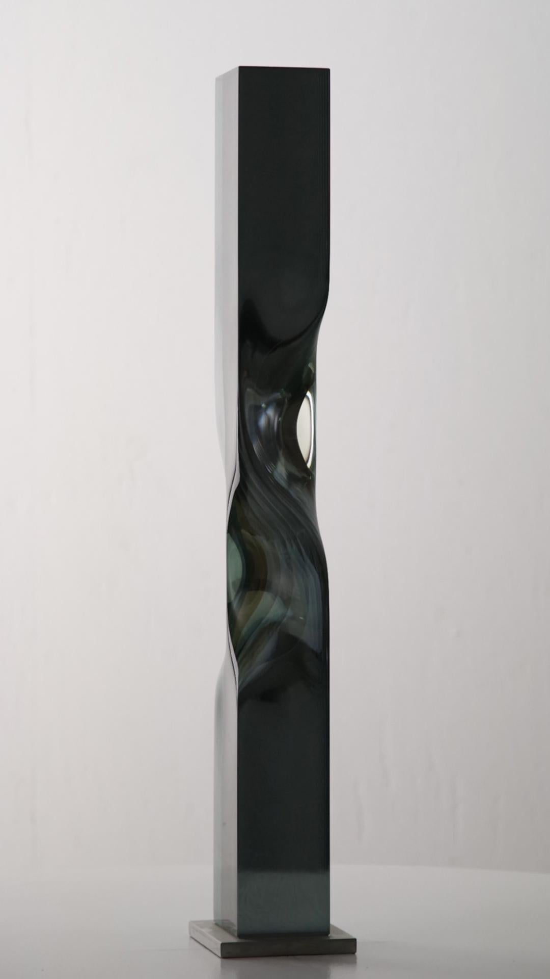 M.180702 by Toshio Iezumi - Glass, Vertical abstract sculpture For Sale 5