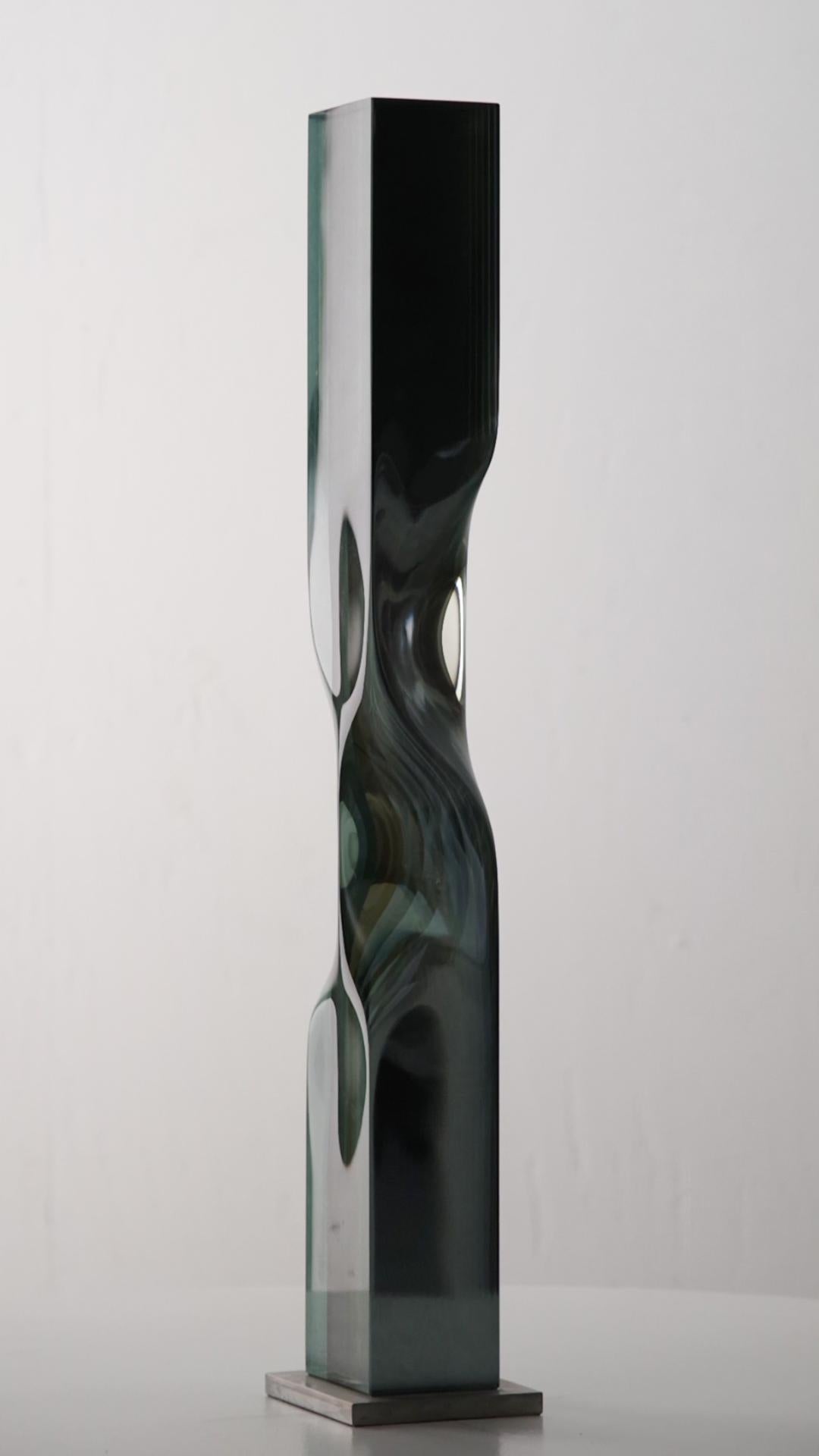 M.180702 by Toshio Iezumi - Glass, Vertical abstract sculpture For Sale 6
