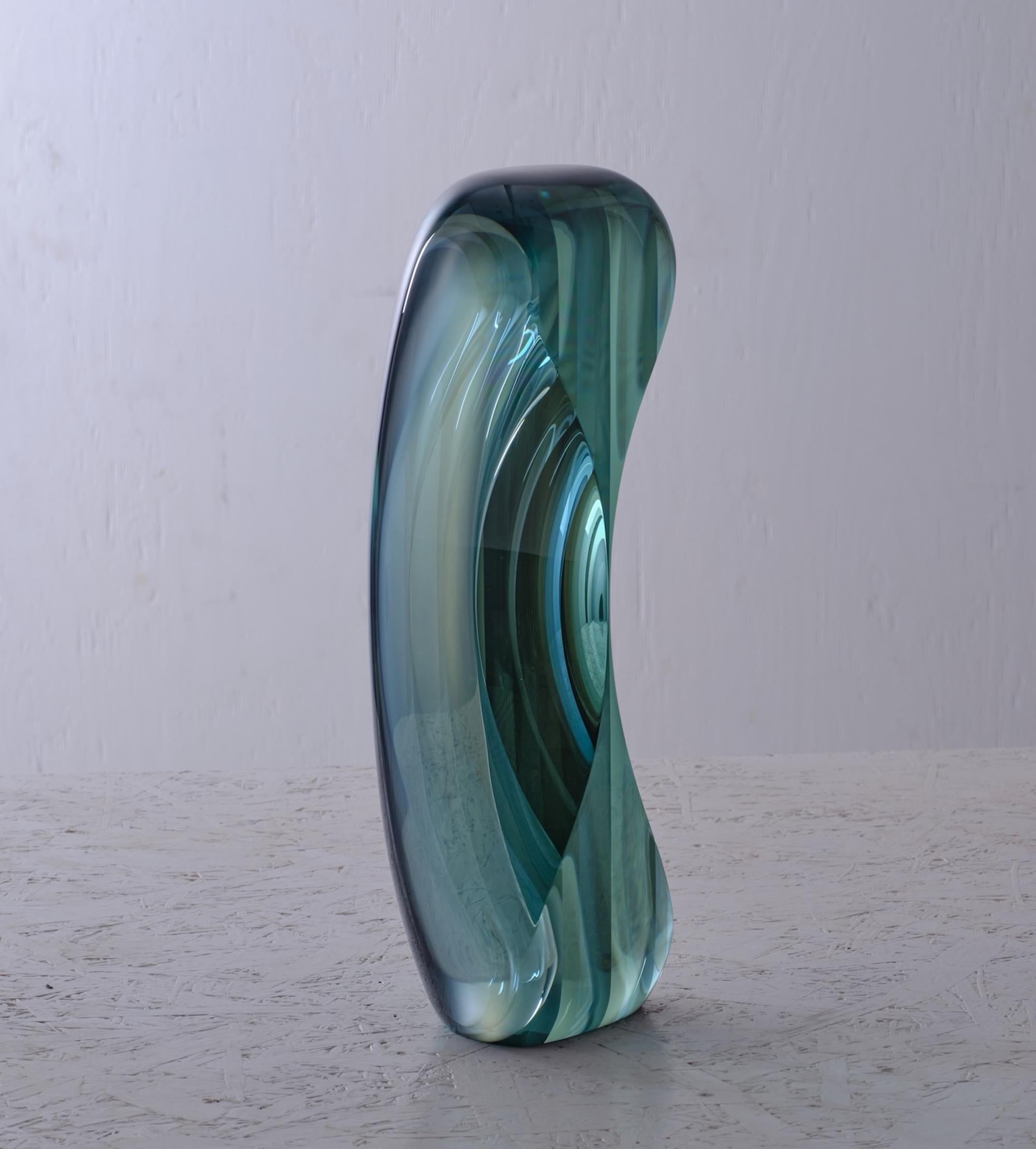M.250901is a glass sculpture from the series “Move” by Japanese contemporary artist Toshio Iezumi, dimensions are 35 × 12 × 10 cm (13.7 × 4.7 × 3.9 in). The sculpture is signed and numbered, it is part of a limited edition of 8 editions and 4