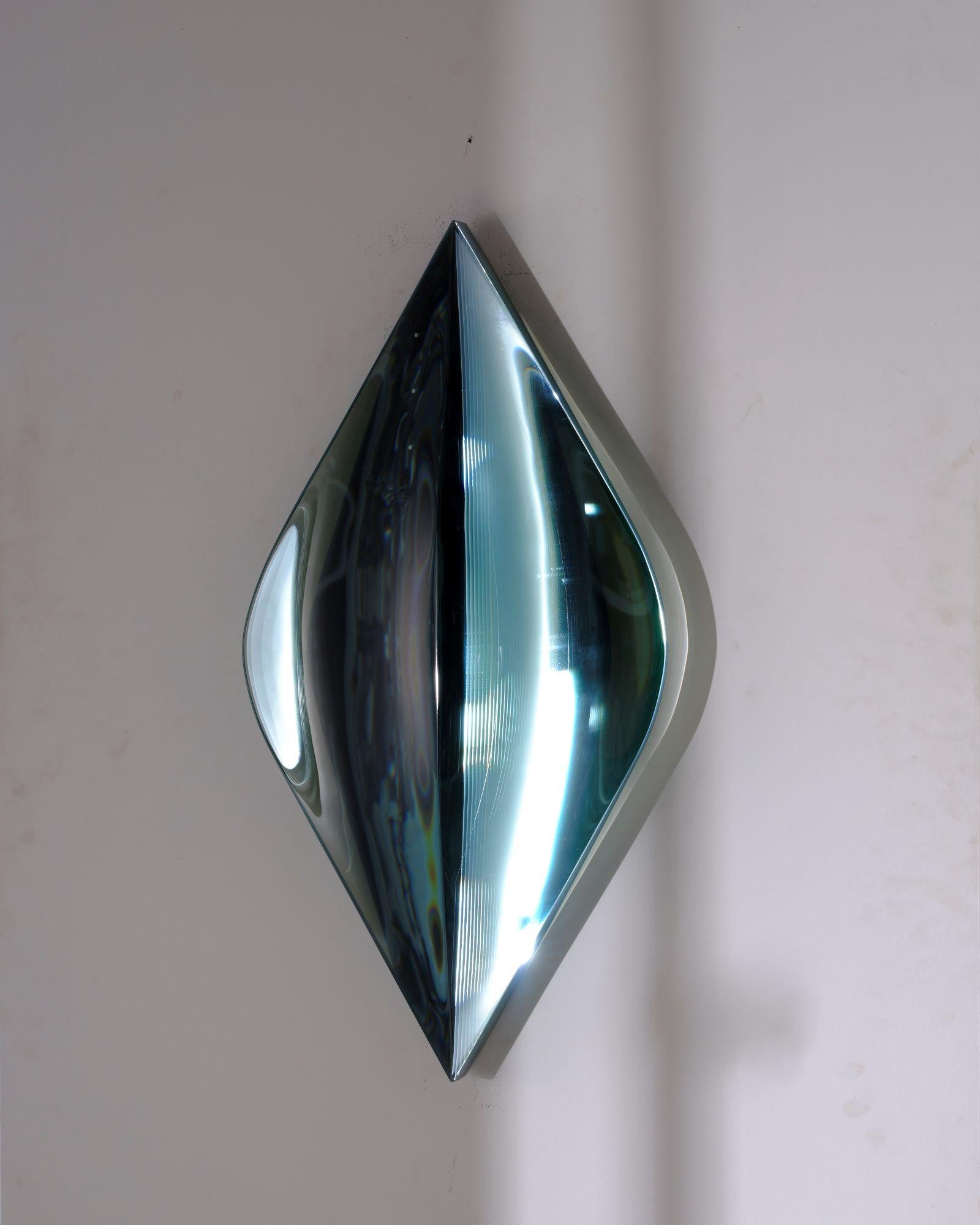 P.010502-II by Toshio Iezumi - Contemporary glass sculpture, green, abstract For Sale 1