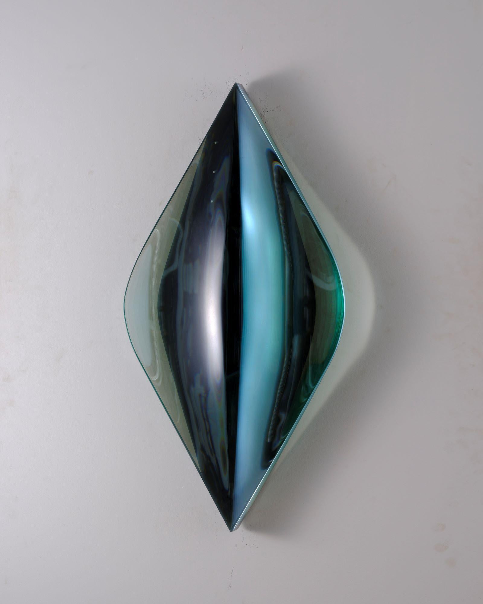 P.010502-II by Toshio Iezumi - Contemporary glass sculpture, green, abstract For Sale 2