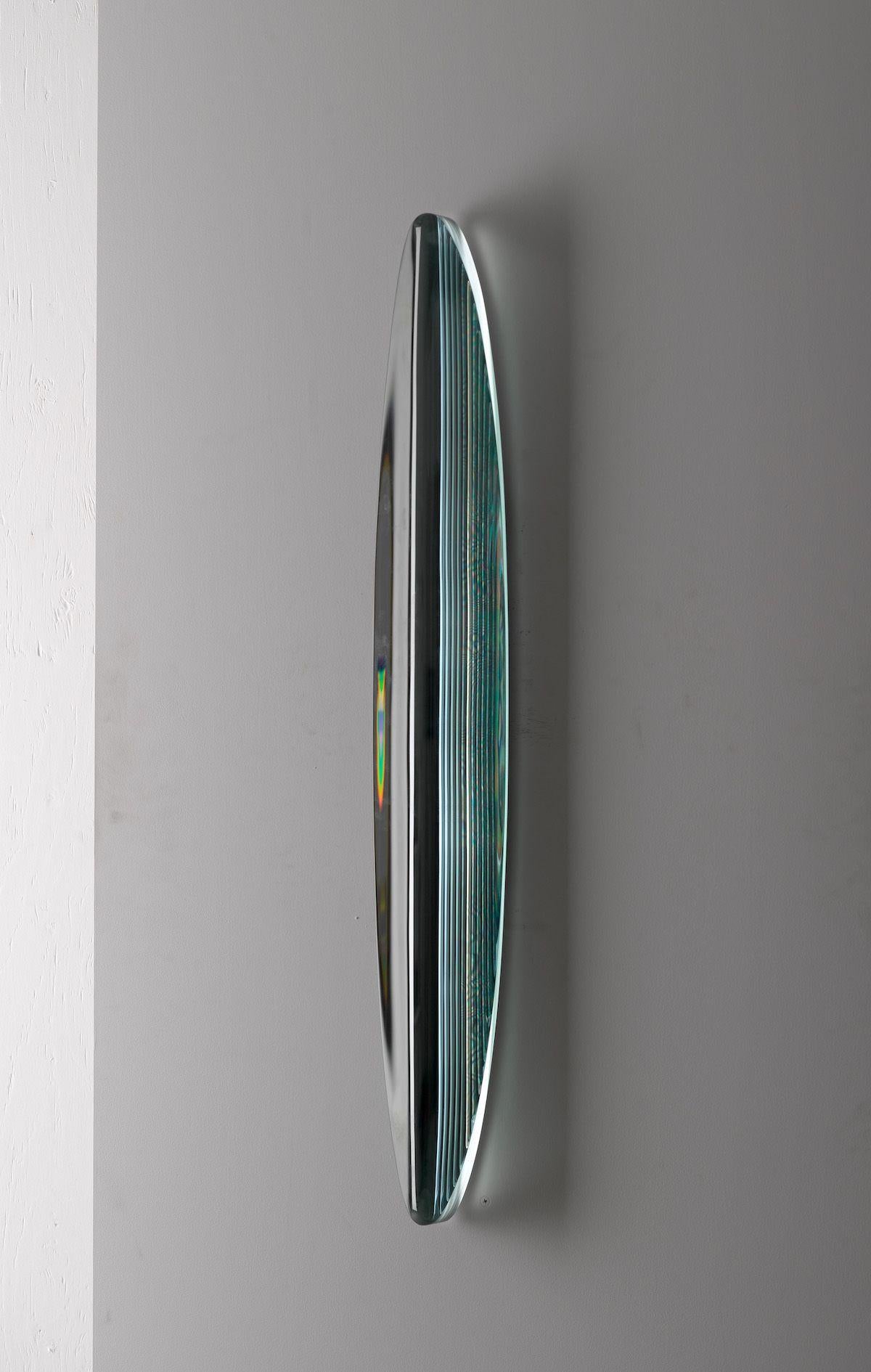 P.190501 by Toshio Iezumi - Contemporary glass sculpture, green, abstract