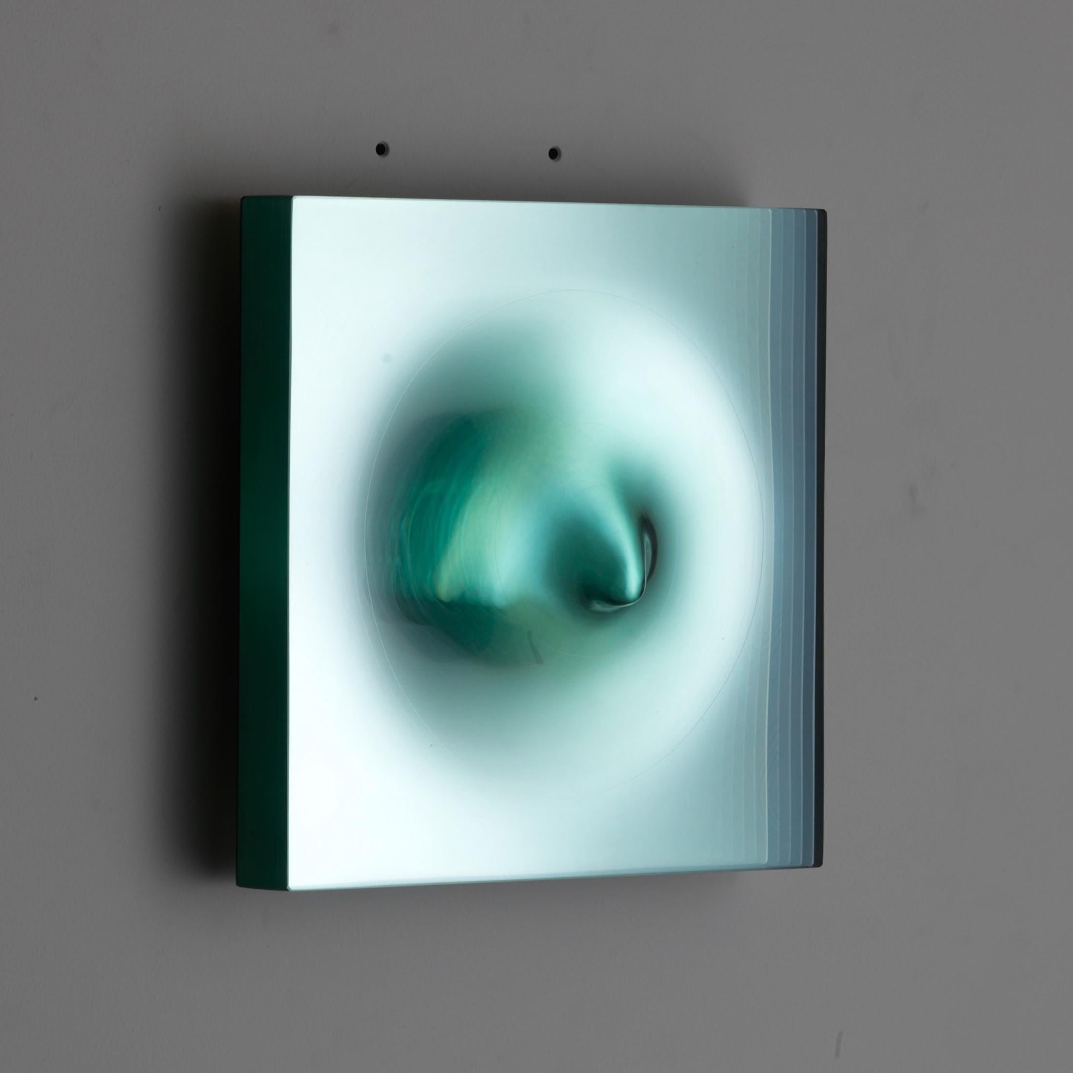 P.1995 by Toshio Iezumi - abstract wall sculpture, glass and mirror