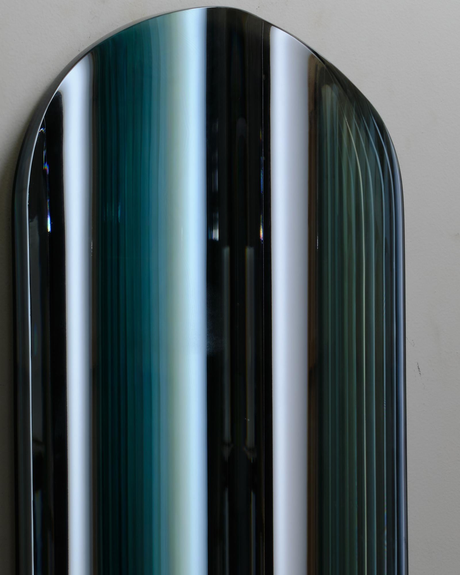 P.230303 by Toshio Iezumi - Contemporary glass sculpture, green, abstract For Sale 2