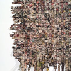 Subcontinente, Periódico Tejido Colgante de Pared de Toshio Sekiji