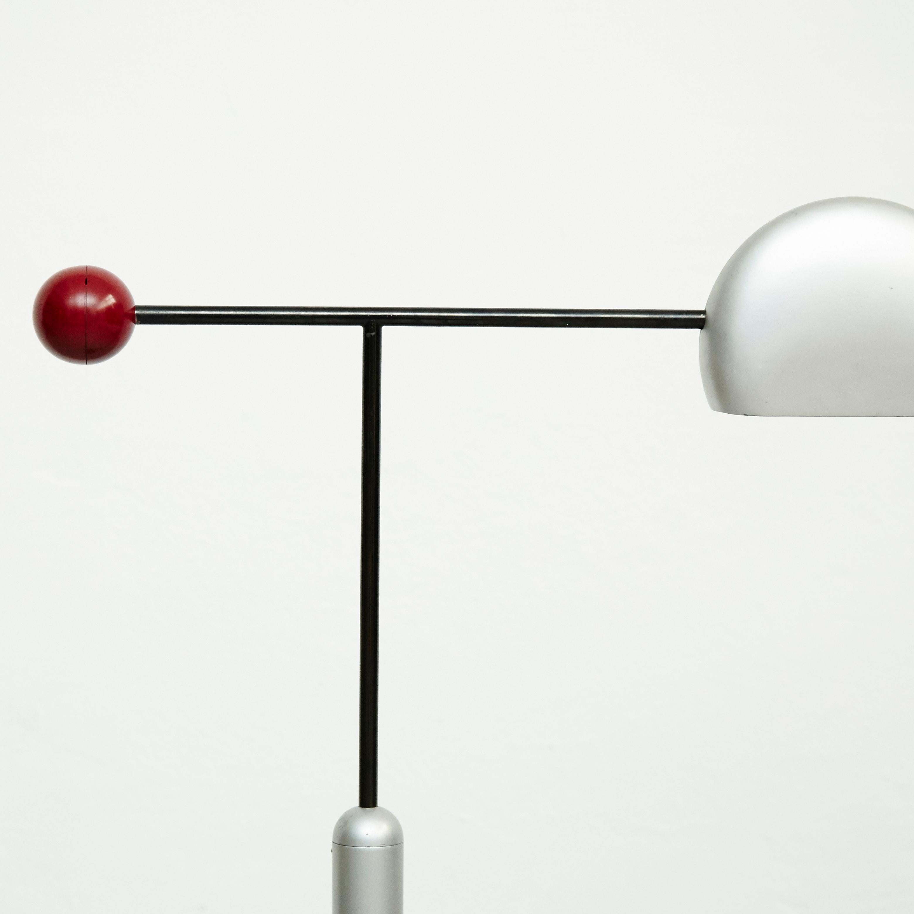 Floor Lamp designed by Toshiyuki Kita, circa 1980.
Manufactured by Luci, Italy.
In original condition, with minor wear consistent with age and use, preserving a beautiful patina.
 
Materials:
Iron
Plastic
Steel

Dimensions:
D 65 cm x W 35