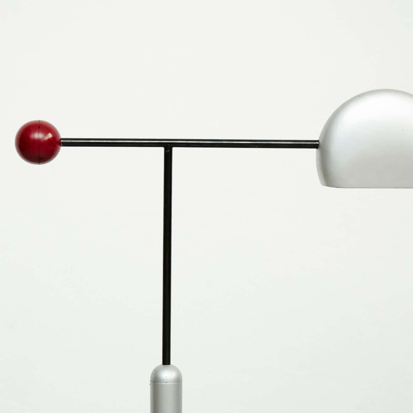 Floor Lamp designed by Toshiyuki Kita, circa 1980.
Manufactured by Luci, Italy.
In original condition, with minor wear consistent with age and use, preserving a beautiful patina.
 
Materials:
Iron
Plastic
Steel

Dimensions:
D 65 cm x W 35 cm x H 142