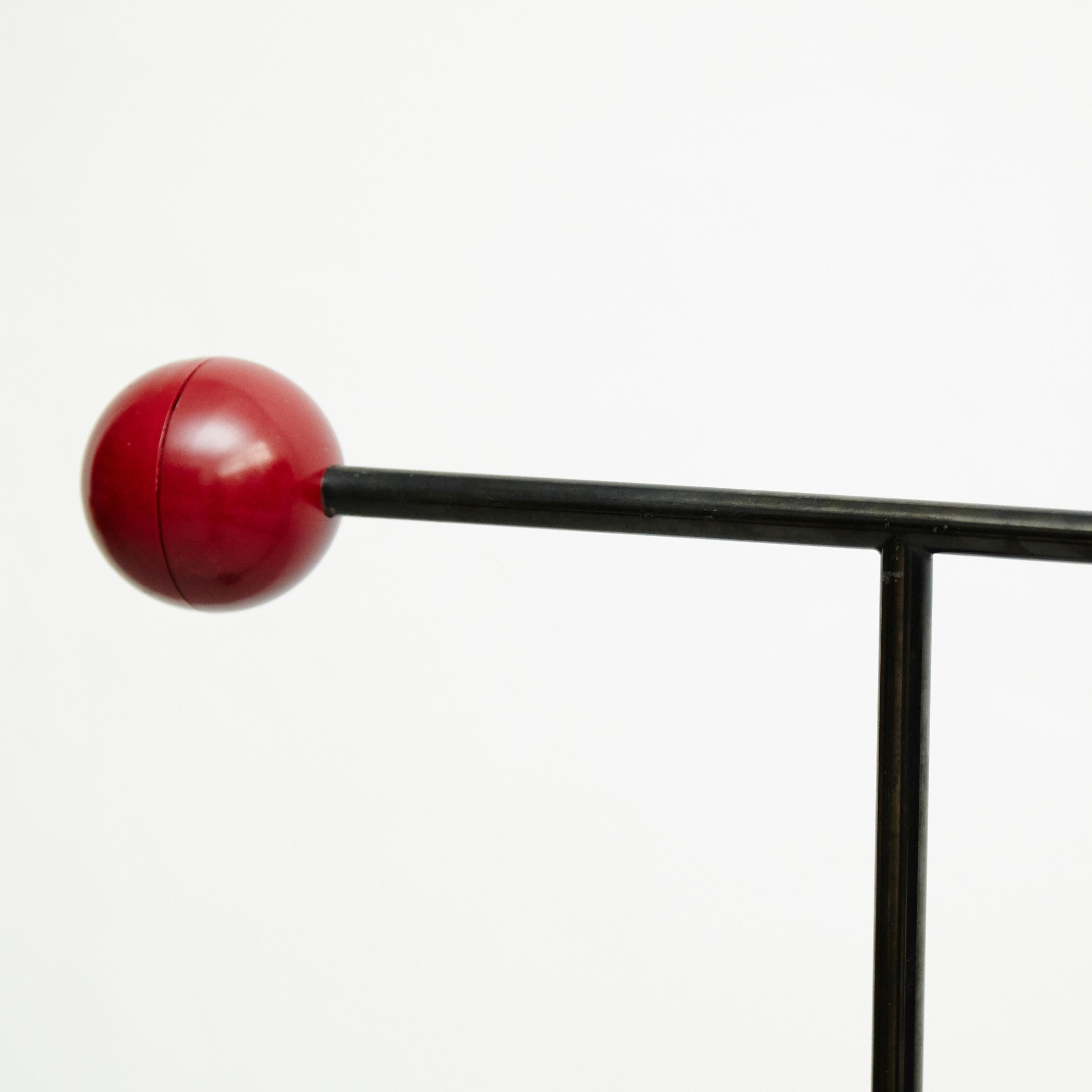 Italian Toshiyuki Kita Tomo Floor Lamp Black / Silver / Red, circa 1980 