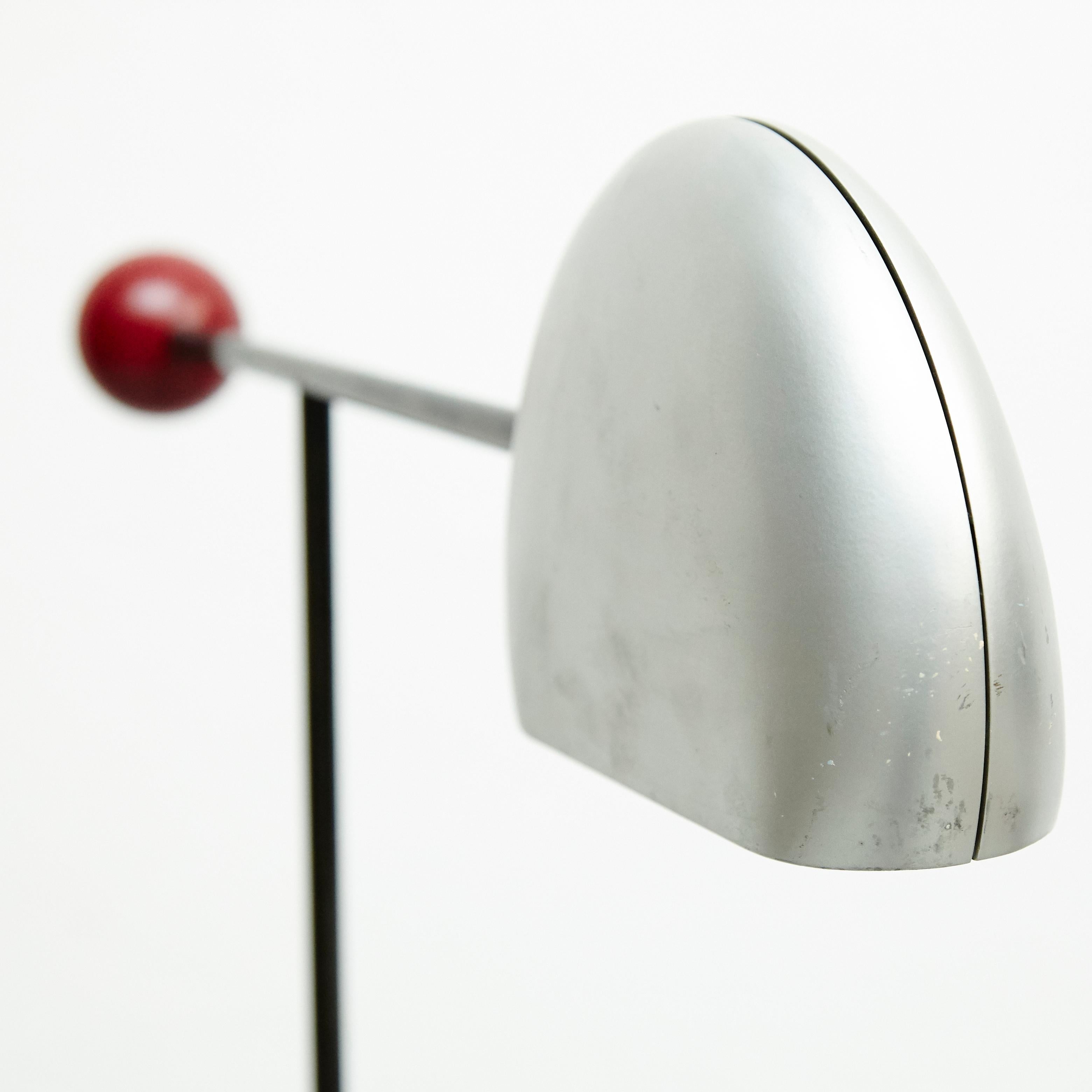 Toshiyuki Kita Tomo Floor Lamp Black / Silver / Red, circa 1980  1