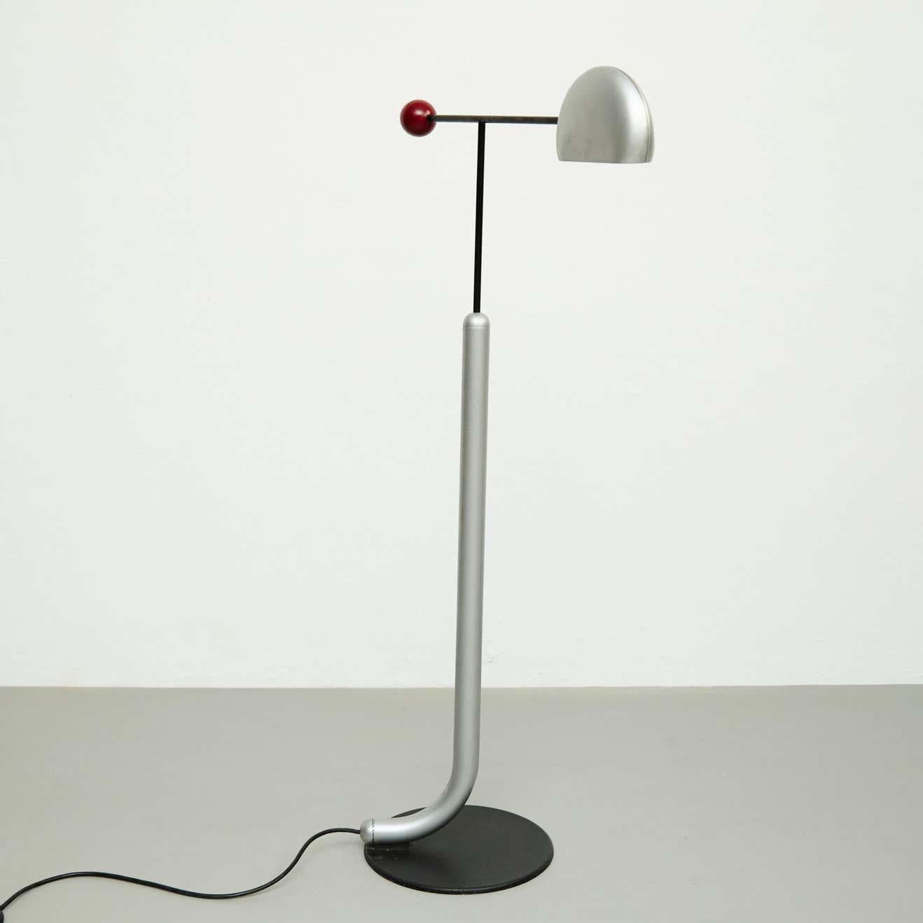 Toshiyuki Kita Tomo Floor Lamp Black / Silver / Red, circa 1980  For Sale 2