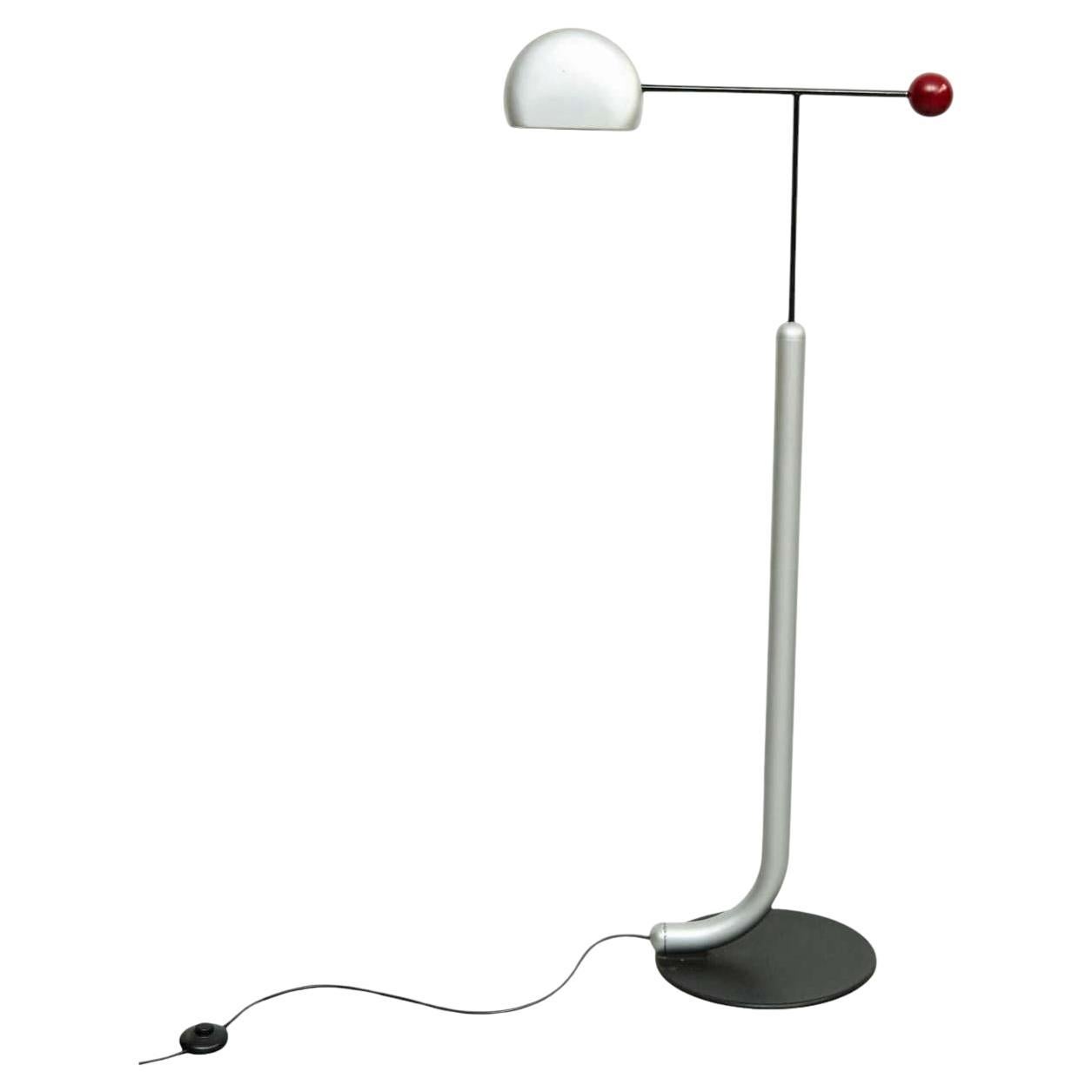 Lampada da terra Toshiyuki Kita Tomo, nera / argento / rossa, CIRCA 1980 in vendita