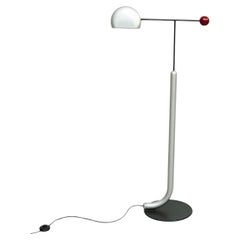 Lampe sur pied « Tomo » de Toshiyuki Kita, noire / argentée / rouge, CIRCA 1980