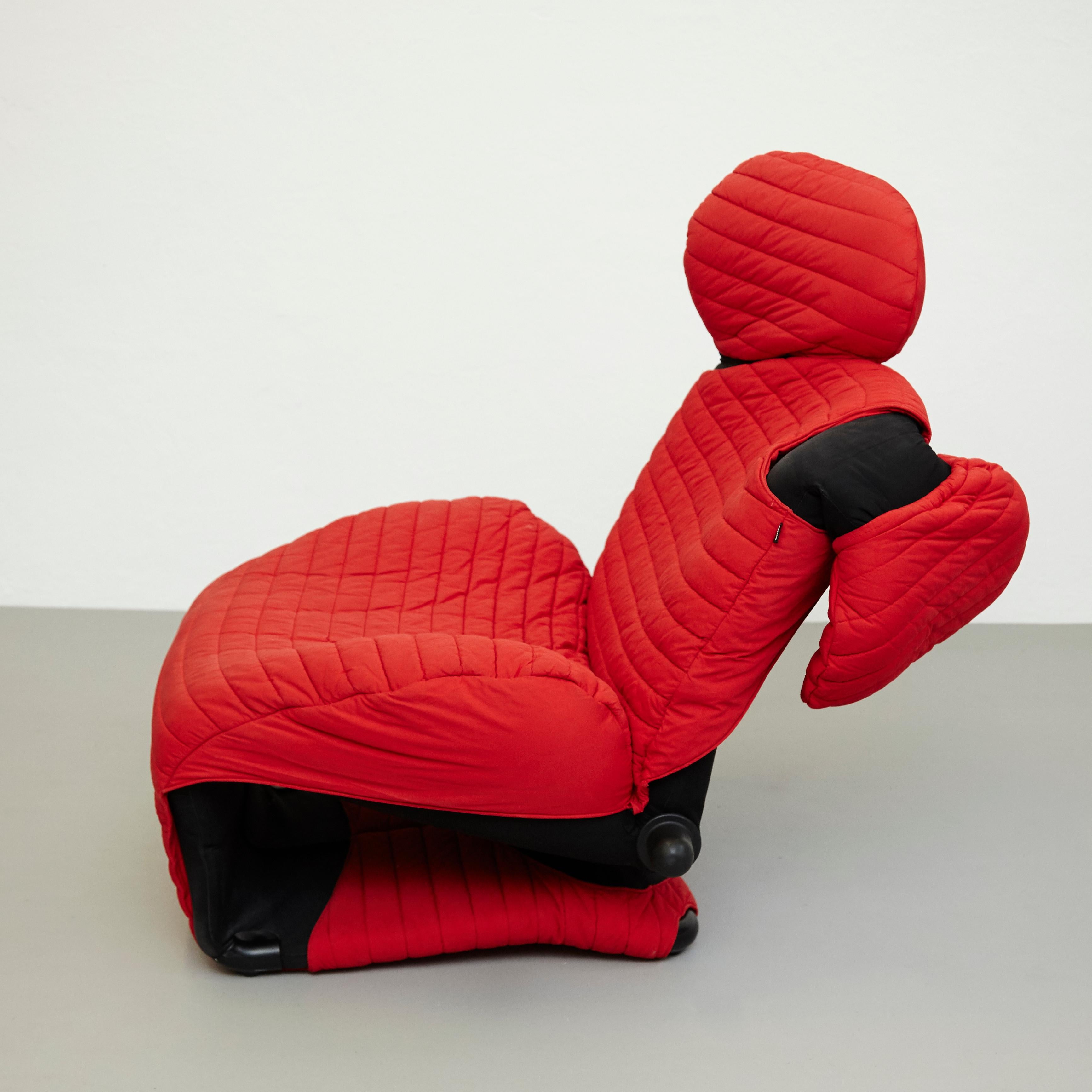 Late 20th Century Toshiyuki Kita Wink 111 Armchair in Black and Red by Cassina, circa 1980