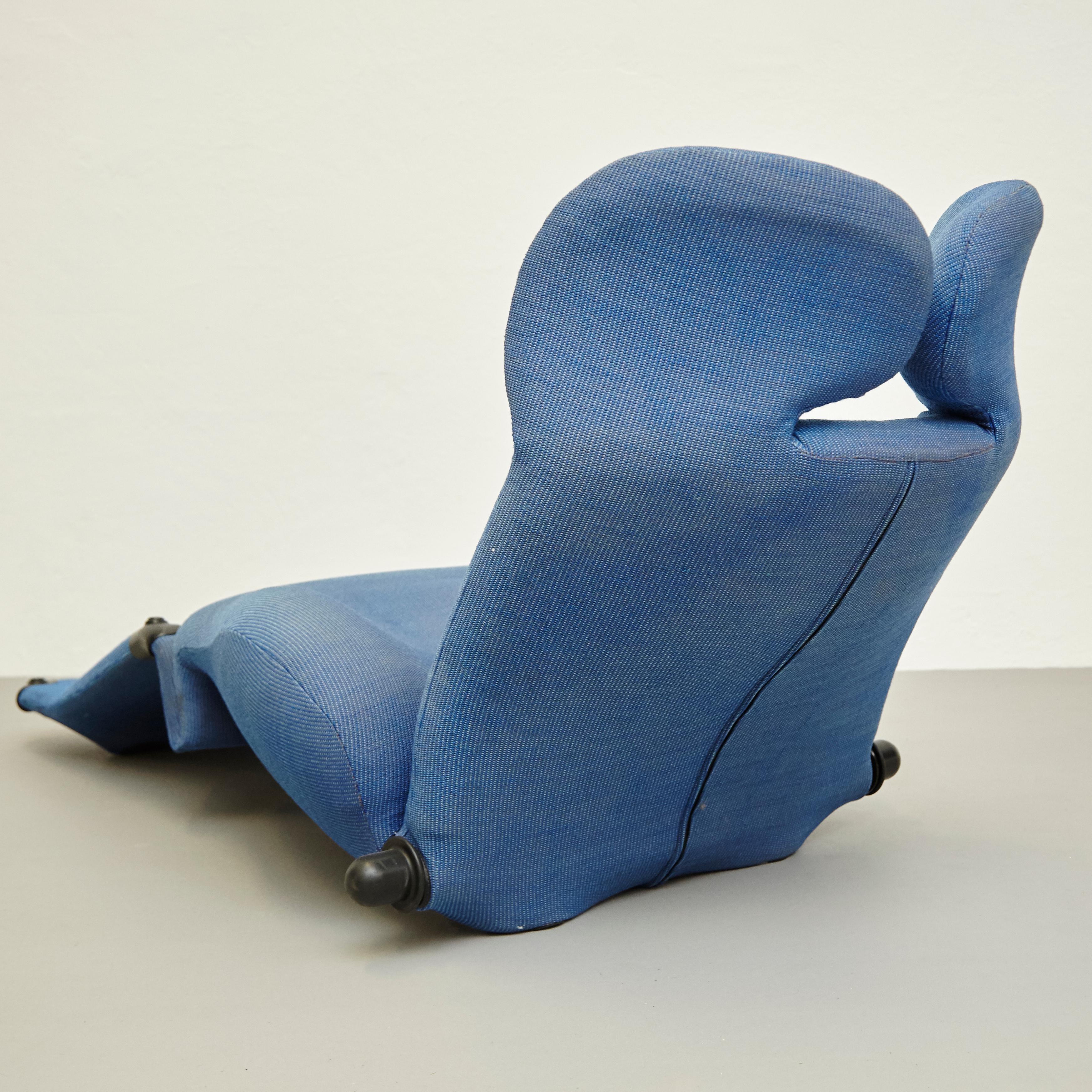 Modern Toshiyuki Kita Wink 111 Armchair in Blue by Cassina, circa 1980