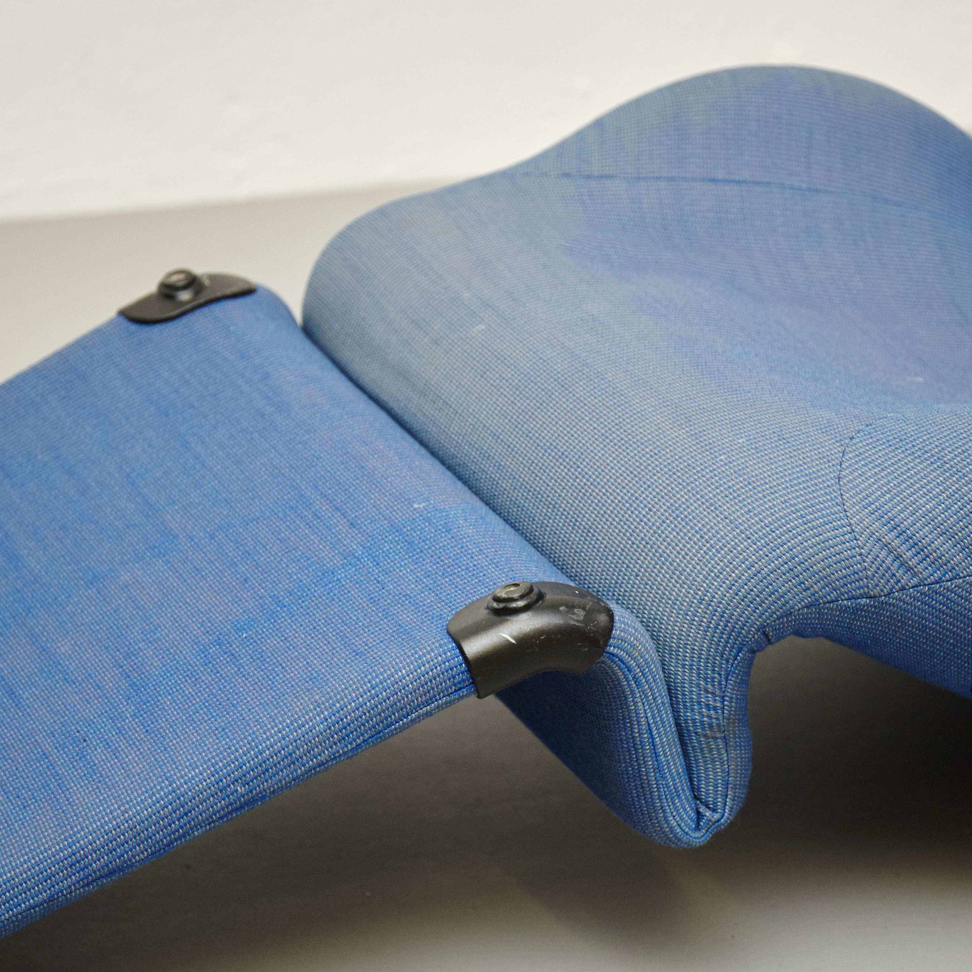 Italian Toshiyuki Kita Wink 111 Armchair in Blue by Cassina, circa 1980