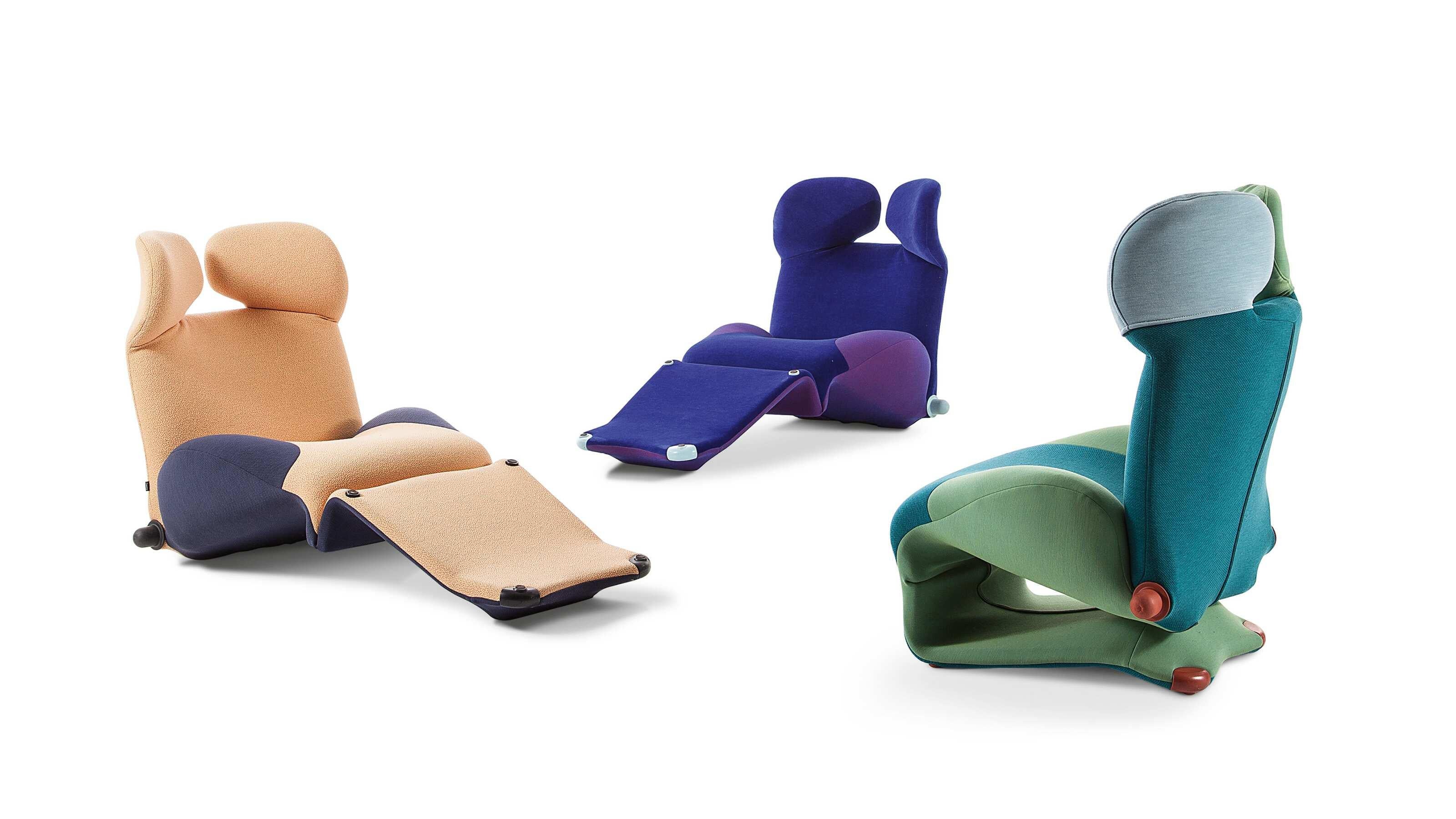 Mid-Century Modern Toshiyuki Kıta Ensemble de trois fauteuils Wink pour Cassina en vente