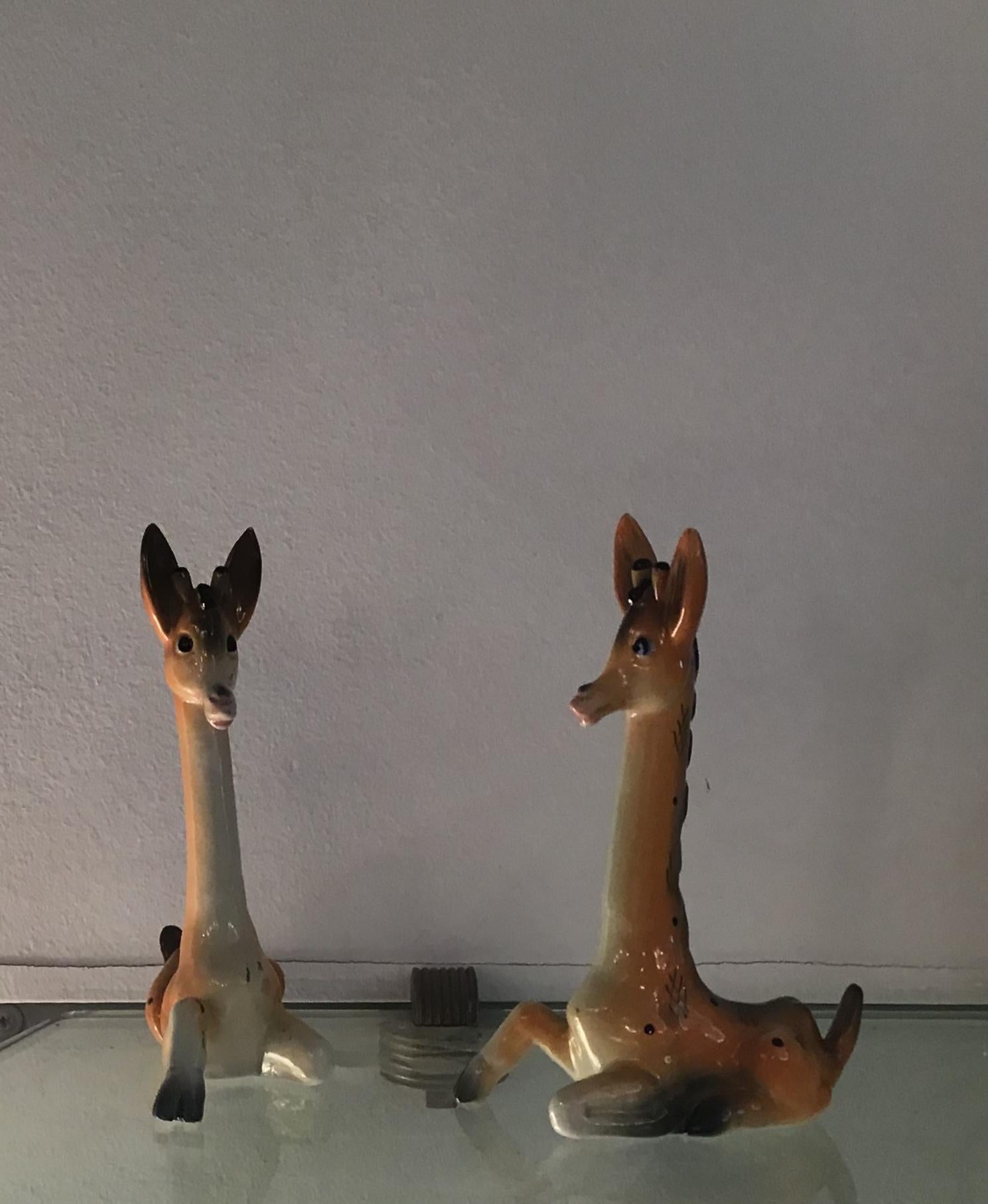 Tosin Ceramic Giraffe Couple 1950 Italia 6