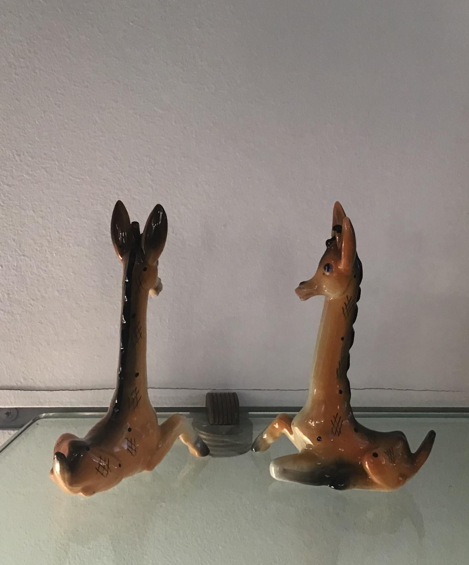 Tosin Ceramic Giraffe Couple 1950 Italia 7