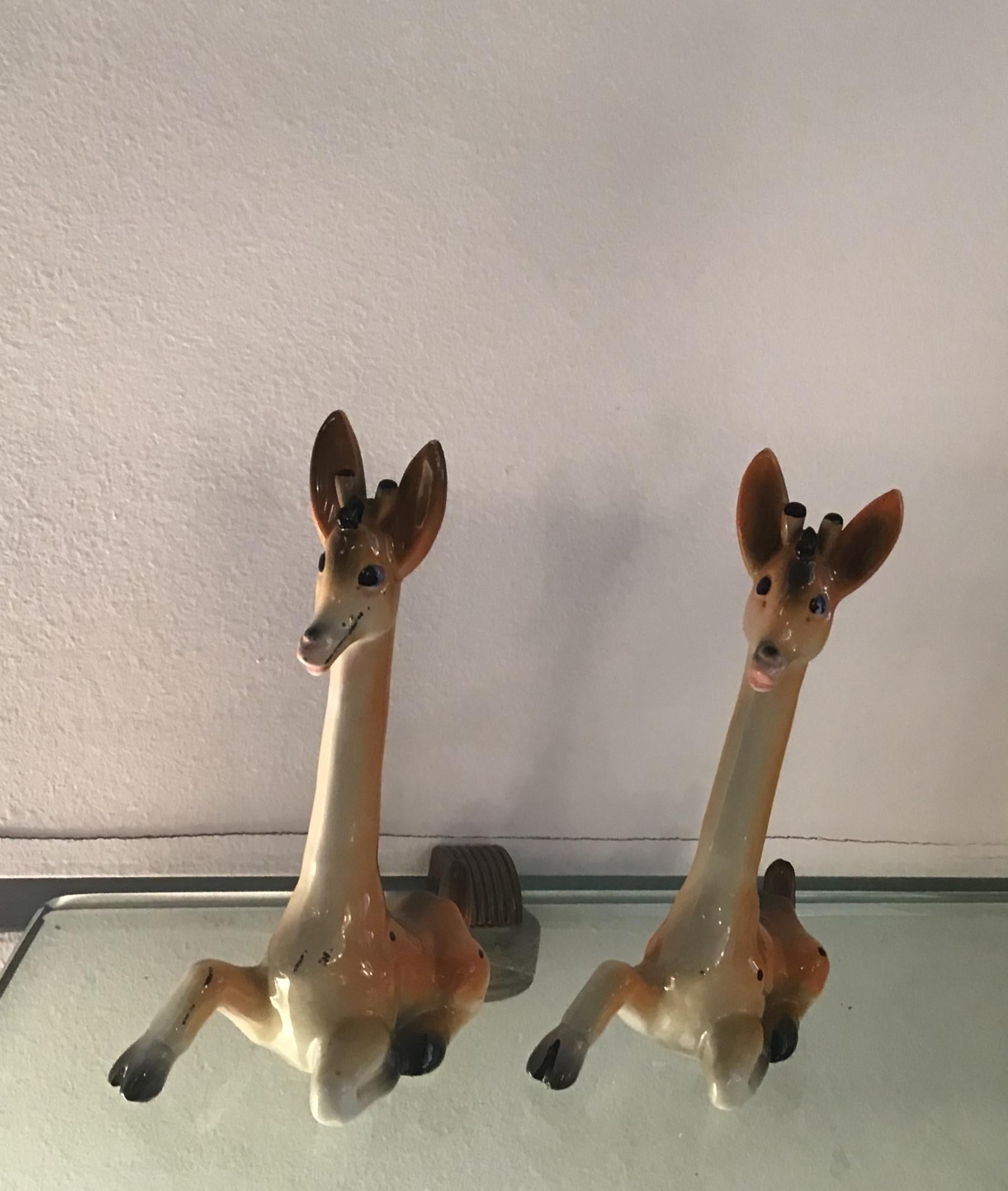 Other Tosin Ceramic Giraffe Couple 1950 Italia