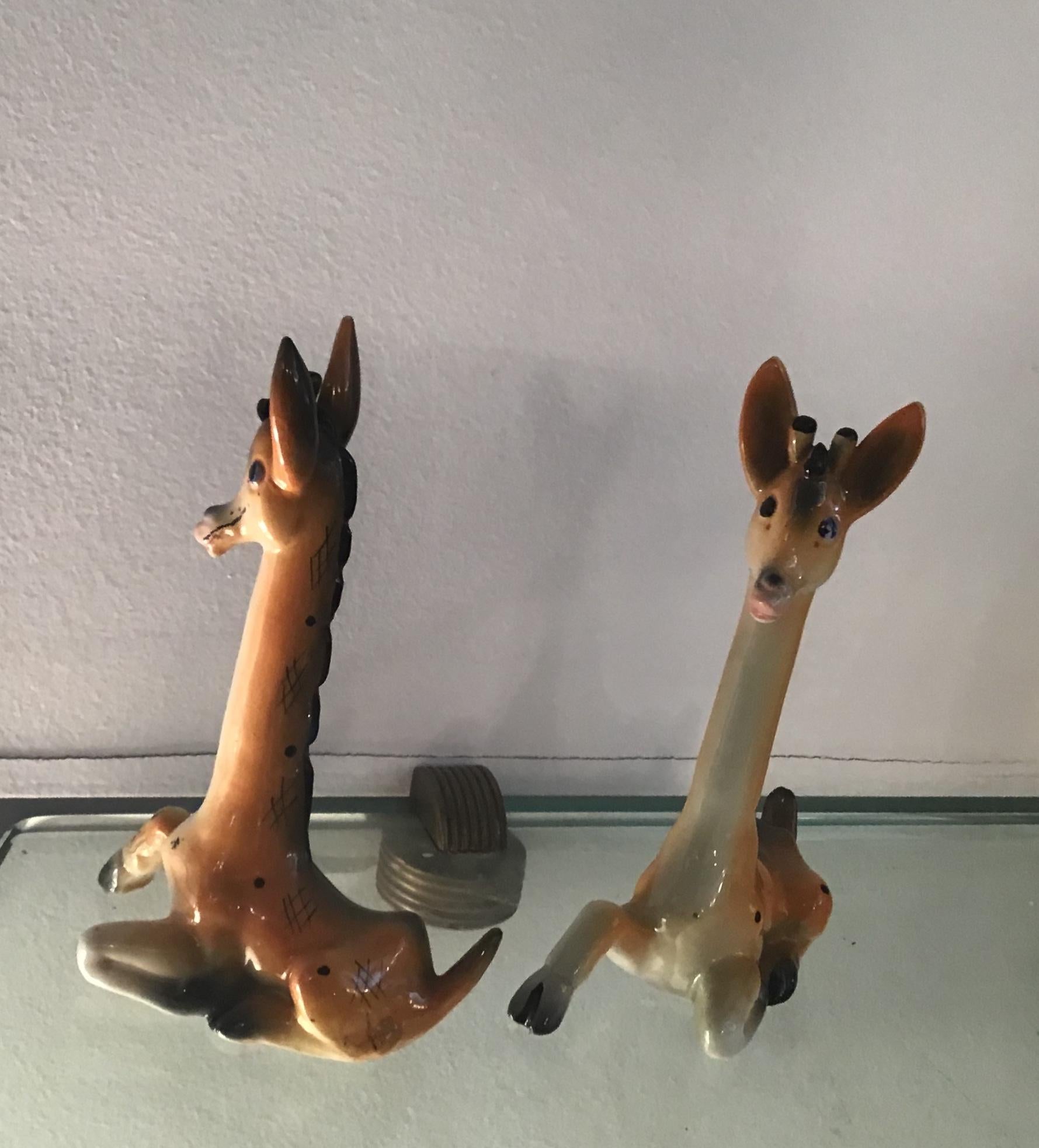 Tosin Ceramic Giraffe Couple 1950 Italia In Excellent Condition In Milano, IT