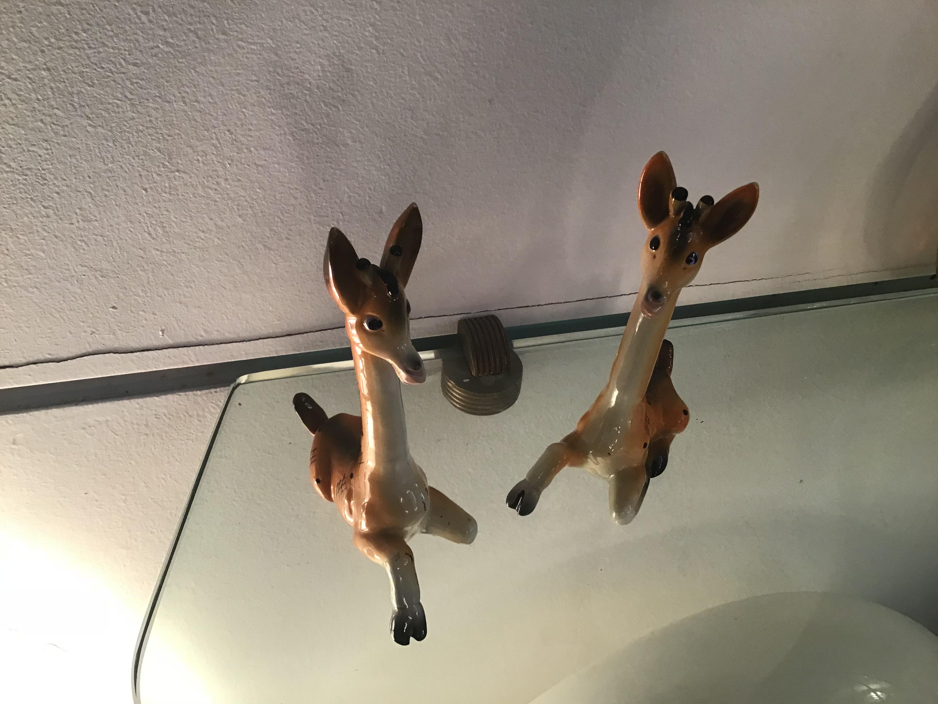 Tosin Ceramic Giraffe Couple 1950 Italia 2