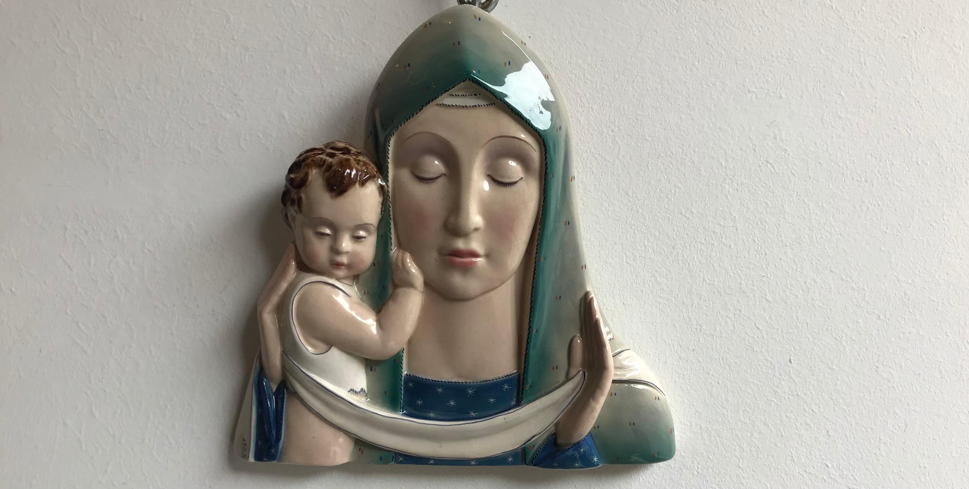Tosin Madonna Ceramic, 1930, Italy 4