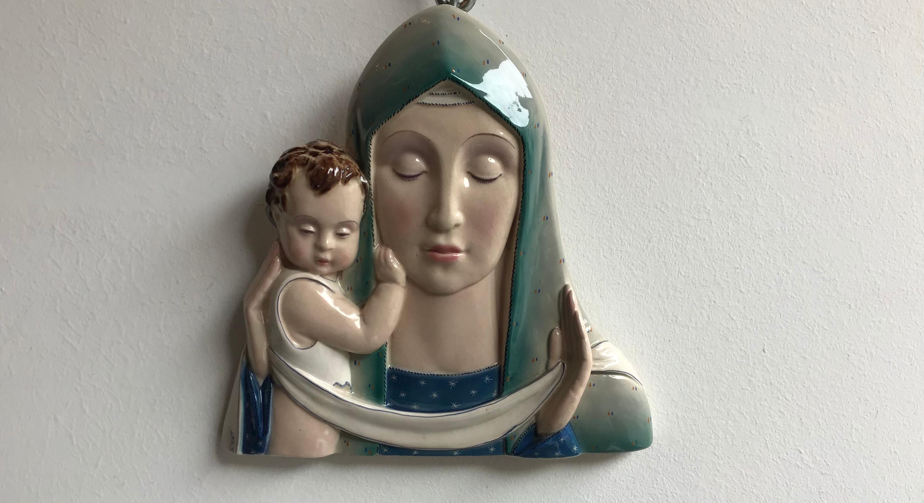 Tosin Madonna ceramic, 1930, Italy.