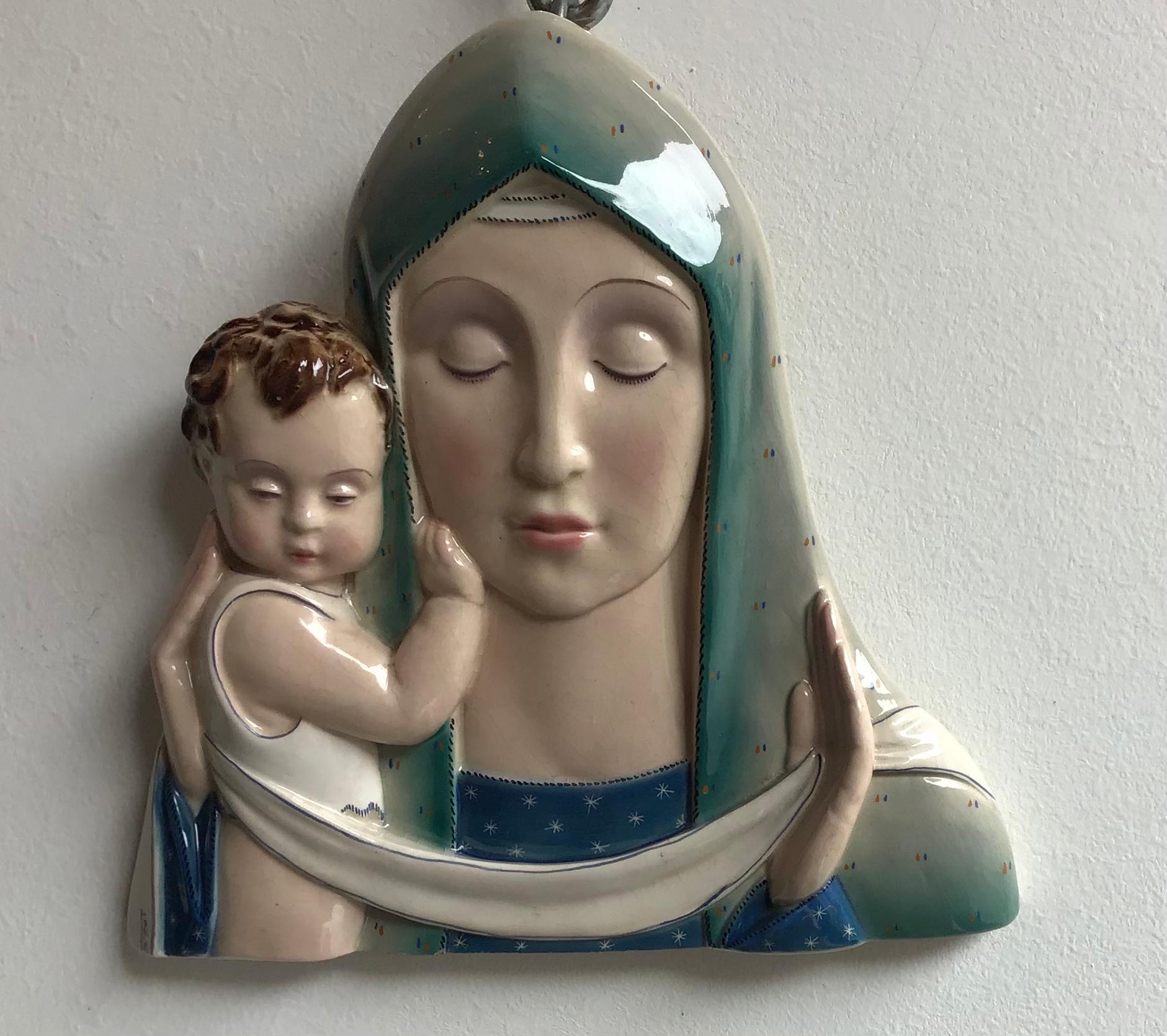 20th Century Tosin Madonna Ceramic, 1930, Italy