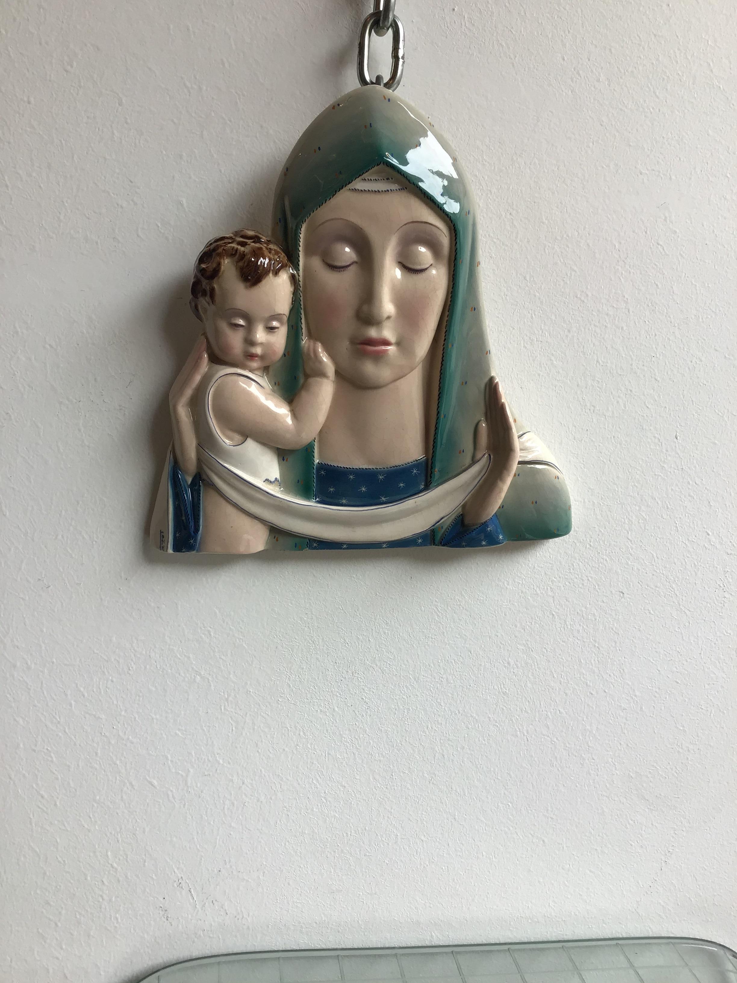 Tosin Madonna Ceramic, 1930, Italy 2