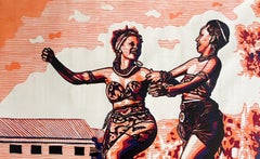 ÀGÙNBÁNIRÒ - 21st Century, Contemporary, Figurative, Africa, Women, Linocut