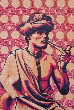 Amukoko (Enjoyment Galore -21e siècle, Contemporain Figuratif, Afrique Linogravure