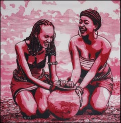 At Prime (Igba Ara) - 21e siècle, Contemporain, Figuratif, Afrique, Linogravure