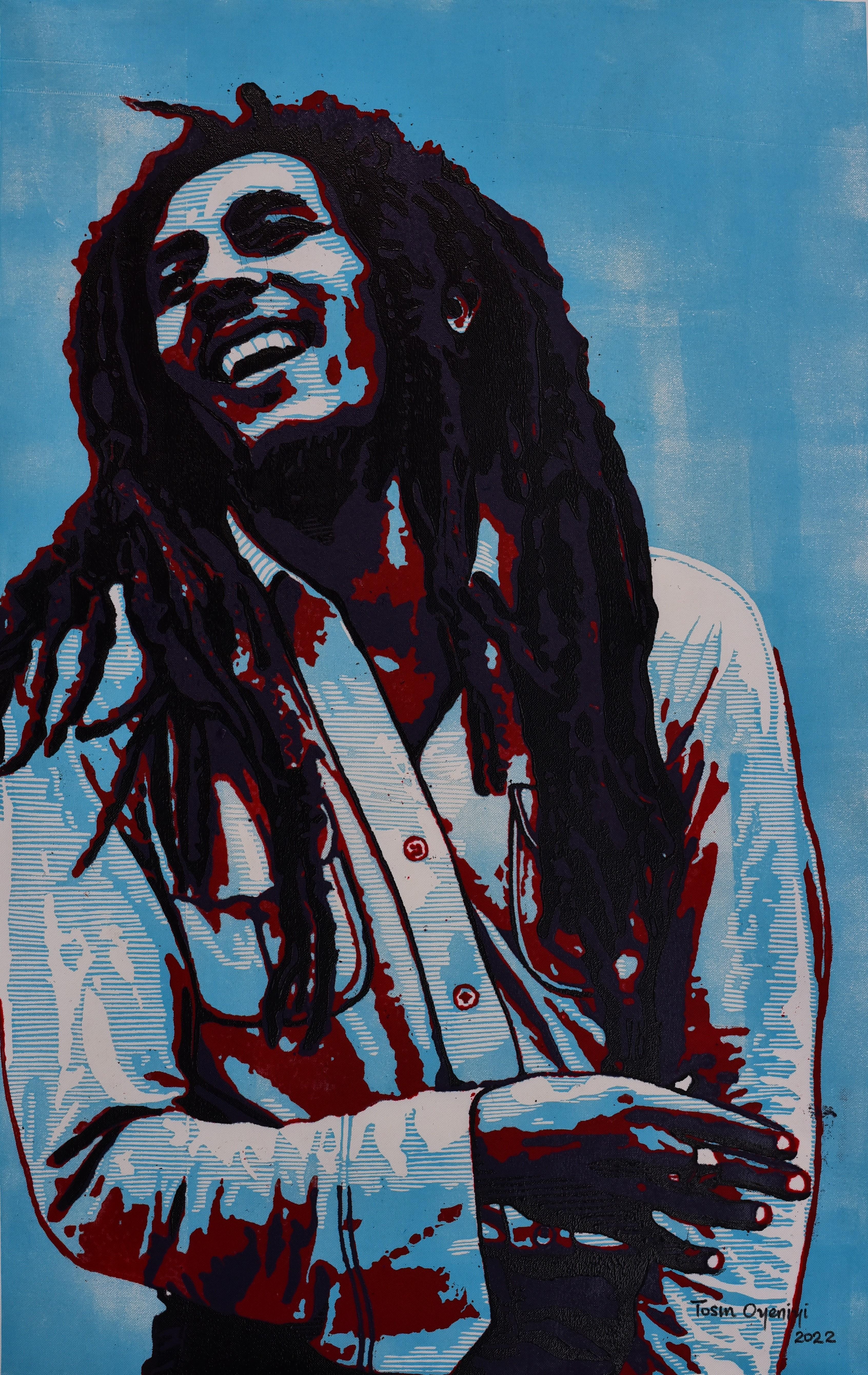 Tosin Oyeniyi  Portrait Print – Schwarzer Geister (Bob Marley) 7