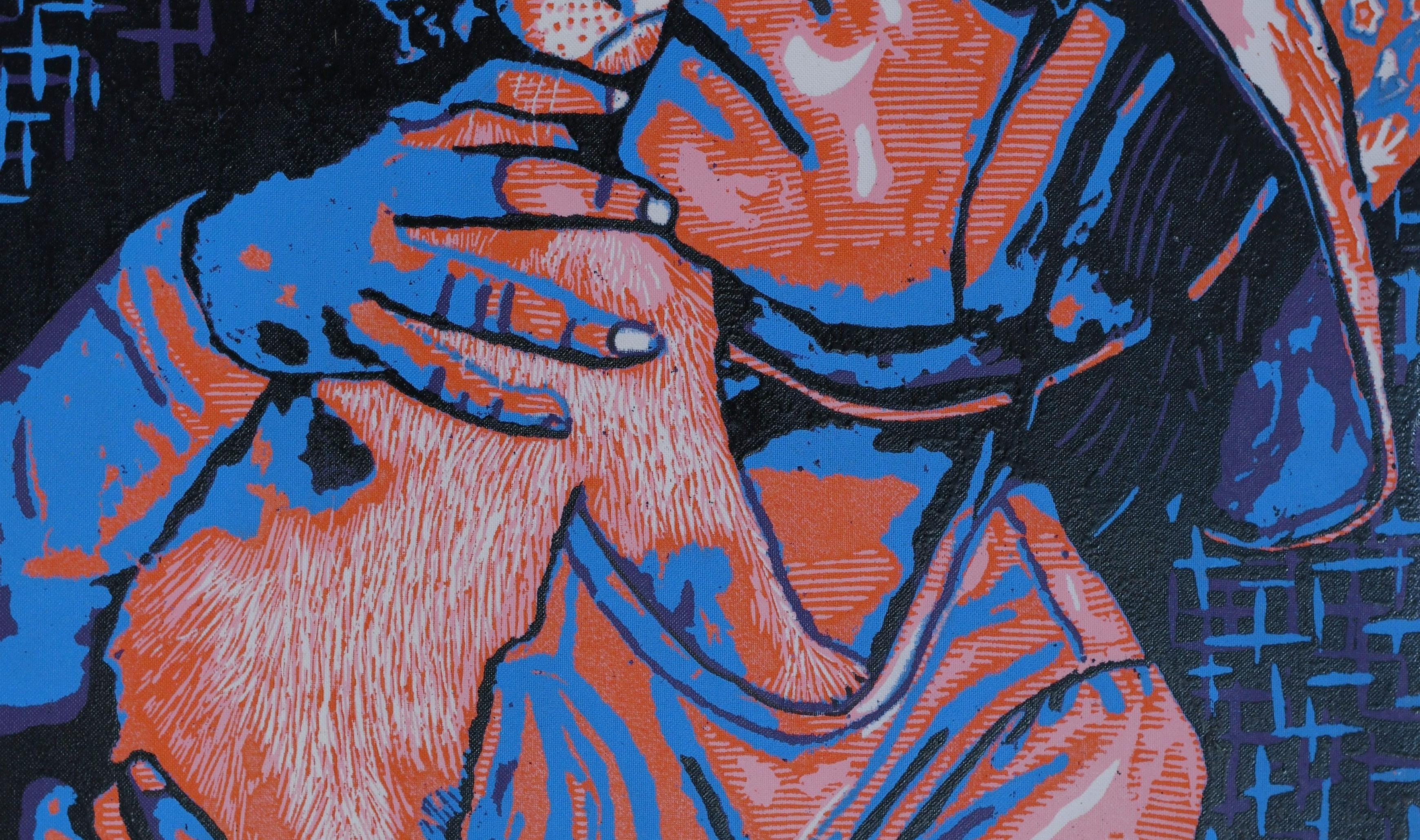 Cuddle - Contemporary Print by Tosin Oyeniyi 