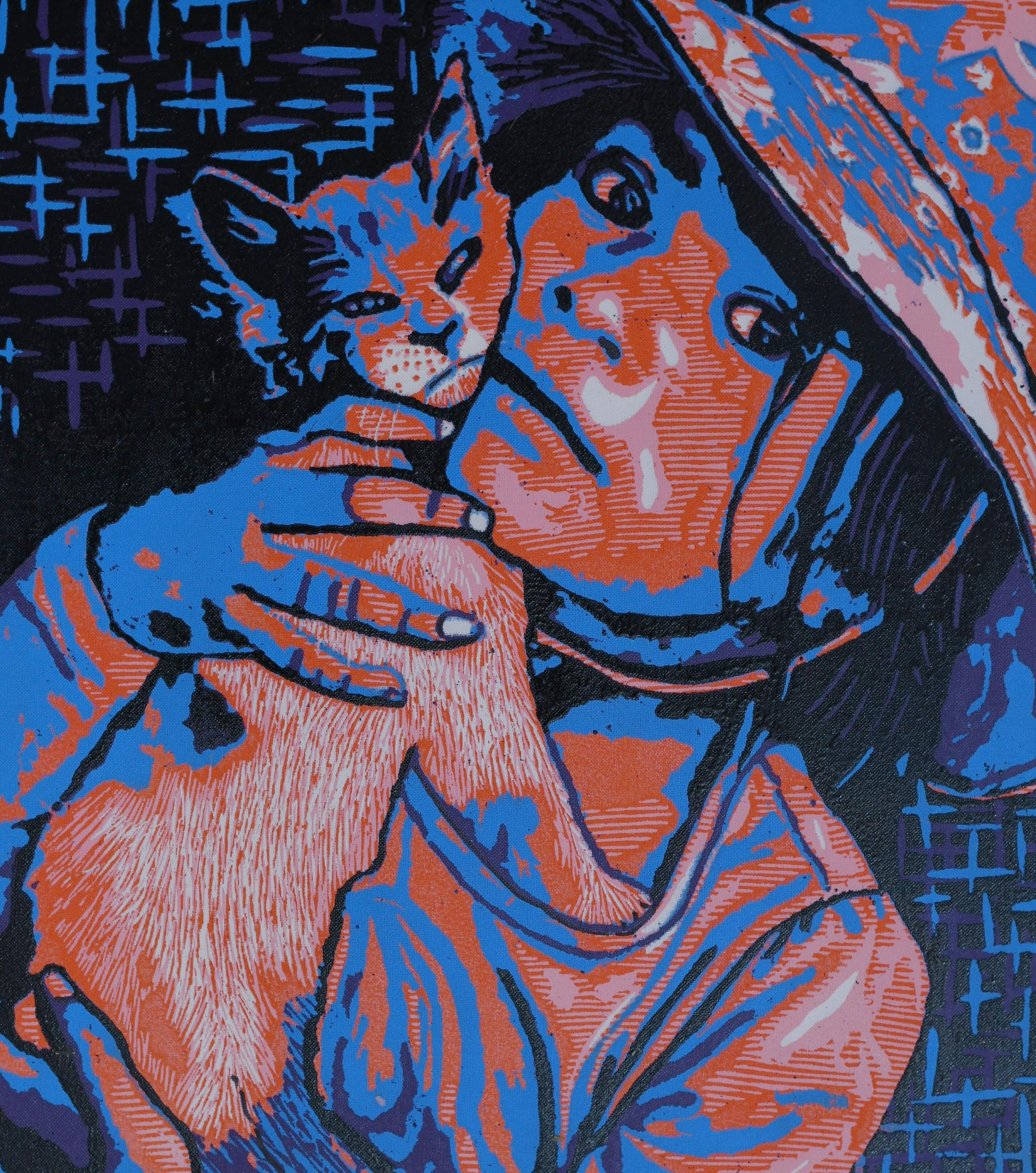 Shipping Procedure: 
FREE Shipping Worldwide
Offest Ink on Linen.
Unmounted artwork. 
Ships in a well-protected tube from Nigeria. 
Accompanied by a Certificate of Authenticity. 

A silent hug means a thousand words to the unhappy heart. 

About